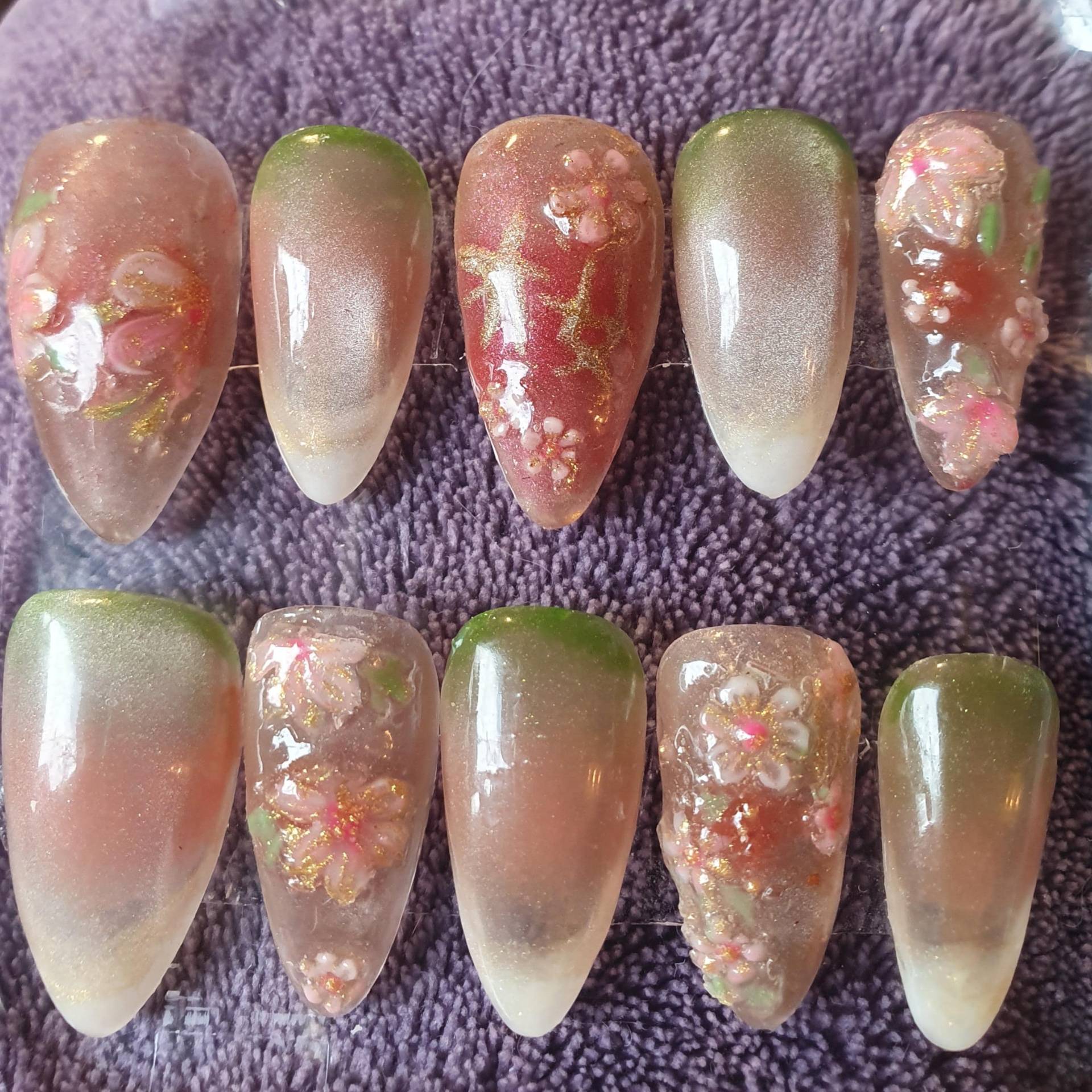 Pressons Uvresin Amulett Ohrringe Nägel Sakura Instagram Kawaii von Etsy - DeeniasUniques