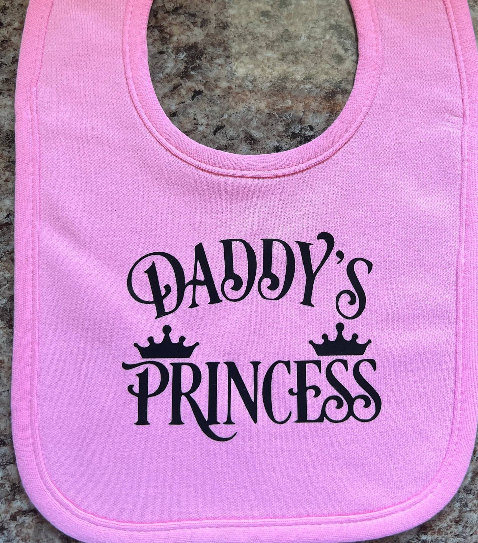 Mädchen Lätzchen "Daddys Princess" Mit Velcro Verschlussfarben Rosa Und Weiß Frottee von Etsy - DeesCreationsStore