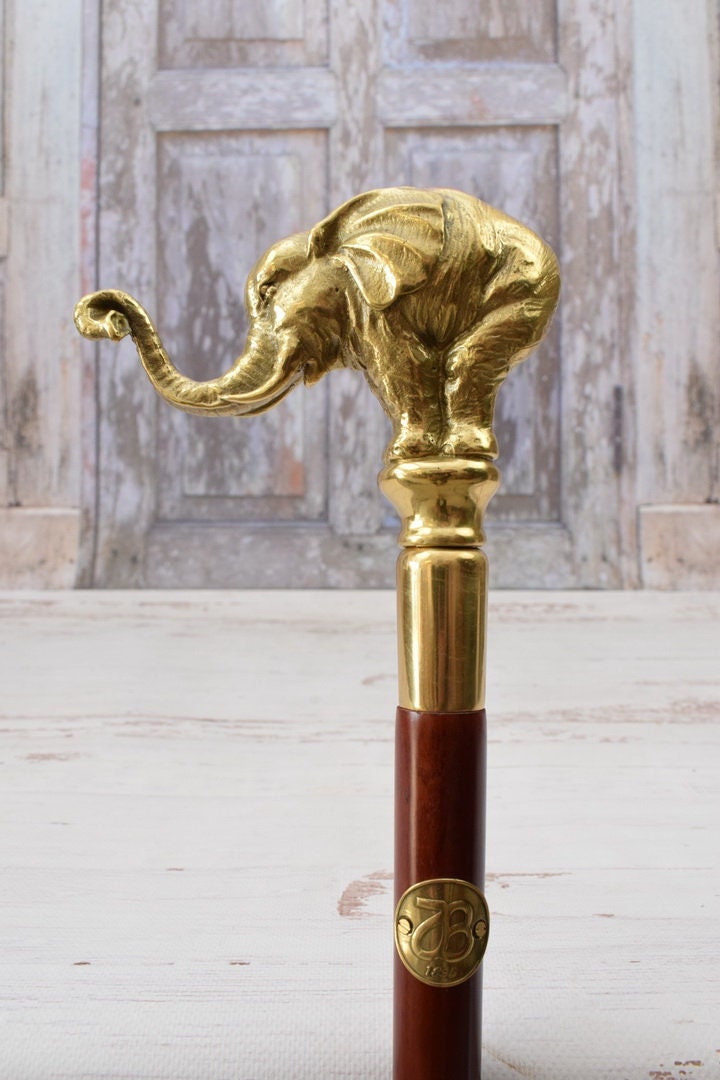 Bronze Elefant Gehstock - Vintage Aus Vergoldetem Holz Bronze Elefant Gehstock - Vintage Aus Vergoldetem Holz von Etsy - DekorStyle