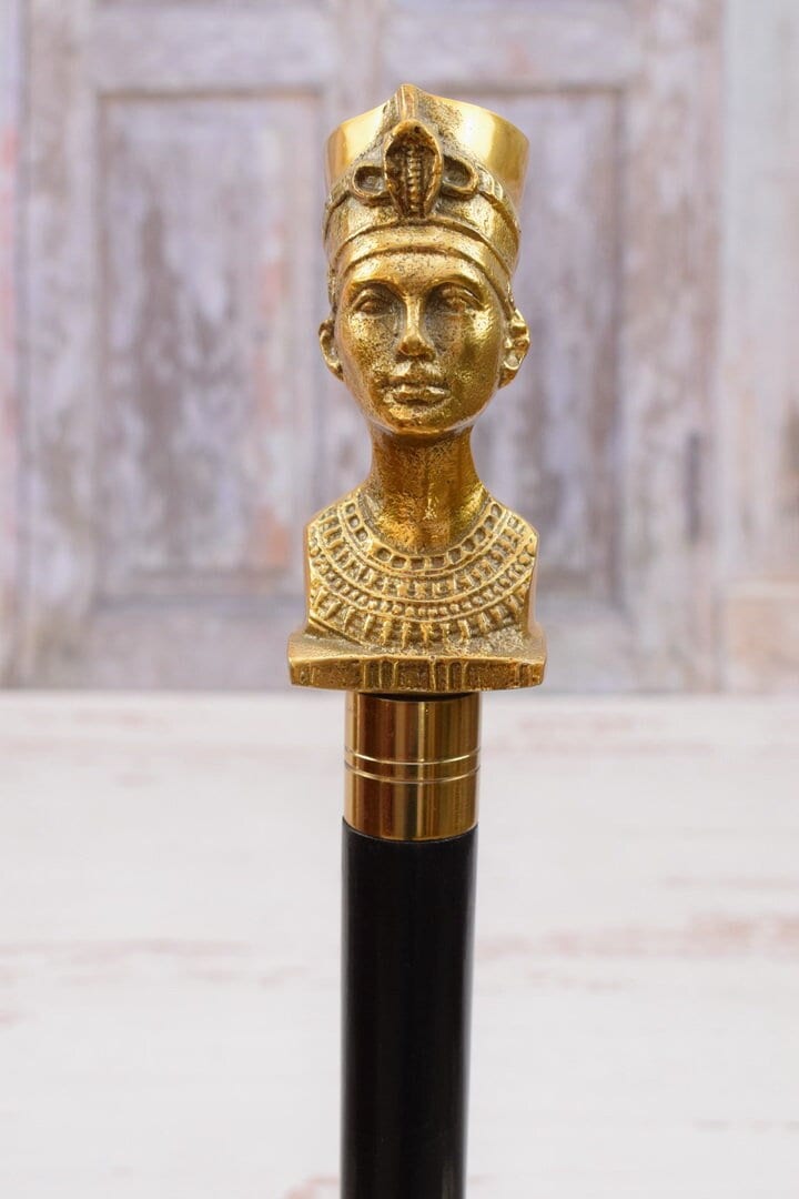 Büste Ägypterin Gehstock Aus Holz Und Messing - Erstaunliche Mythologie Cane Elegantes Geschenk Für Großvater Vater von Etsy - DekorStyle