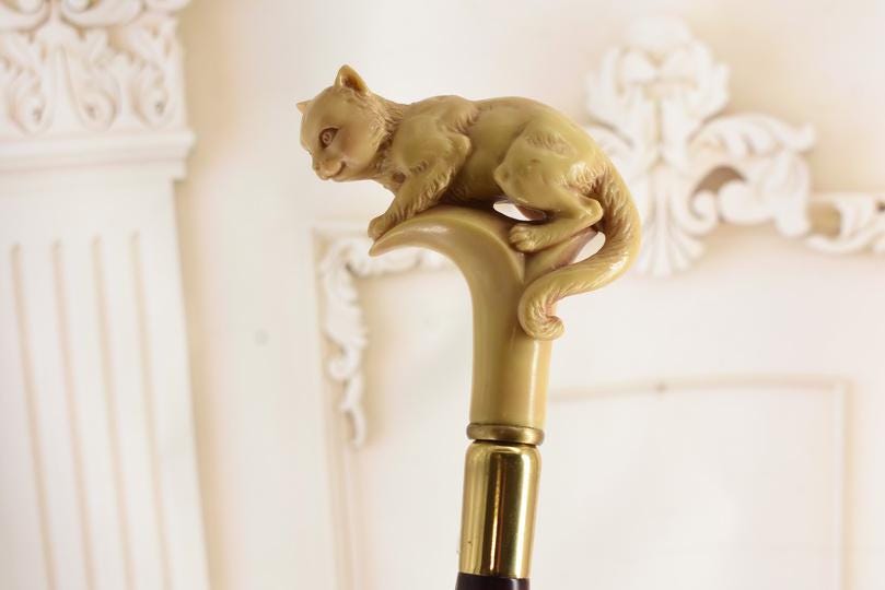 Einzigartiger Bronzen Gehstock - Bronze Katze Aus Holz Und Vergoldeter Katzenstock Vintage Elegante Geschenkidee Einzigartiger Bronzen Gehstock - Bronze Katze Aus Holz Und Vergoldeter Katzenstock Vintage Elegante Geschenkidee von Etsy - DekorStyle