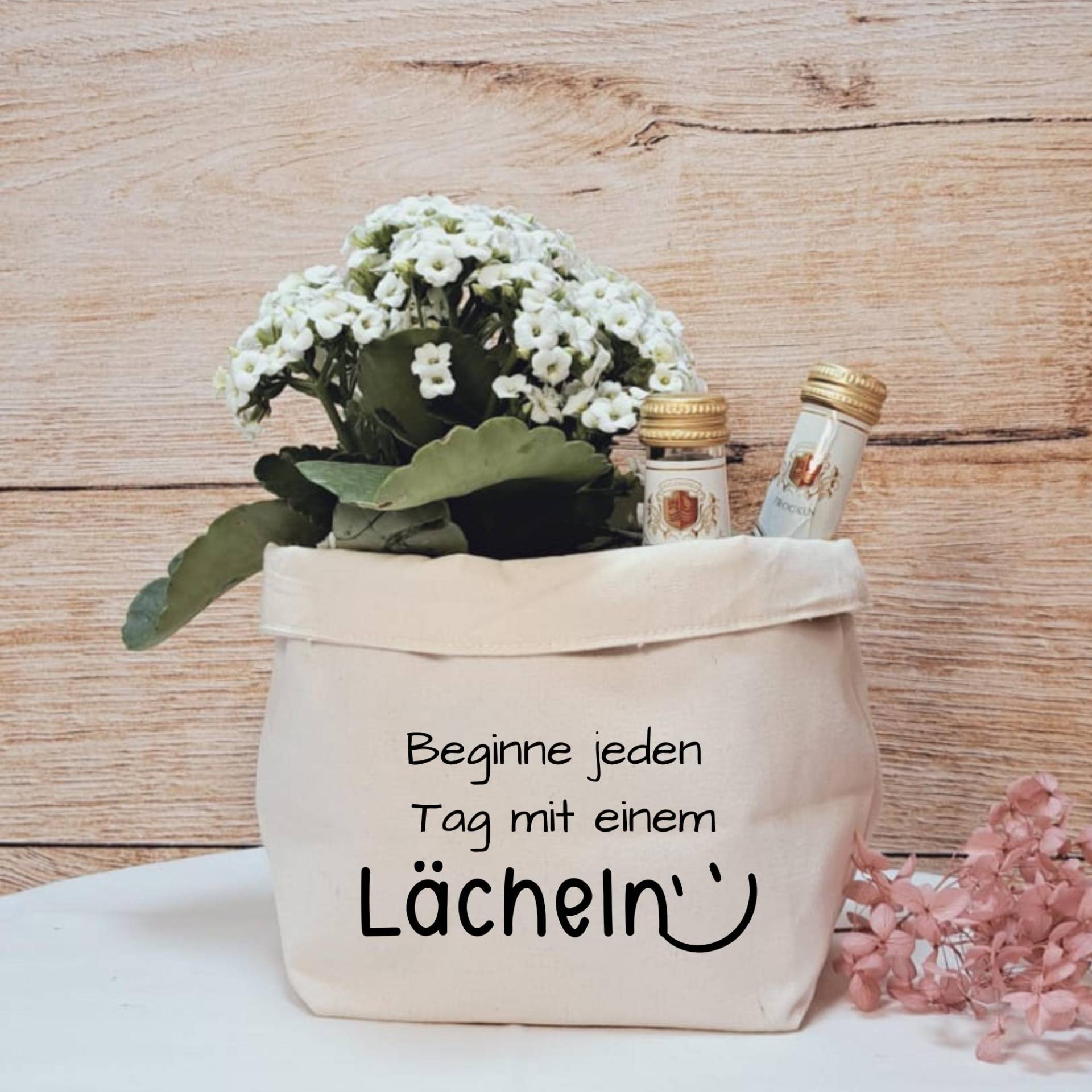 Geschenkkörbchen/Geschenkkorb Zum Selbstbefüllen "Beginne Jeden Tag Mit Einem Lächeln" von Etsy - liiebevollverschenkt