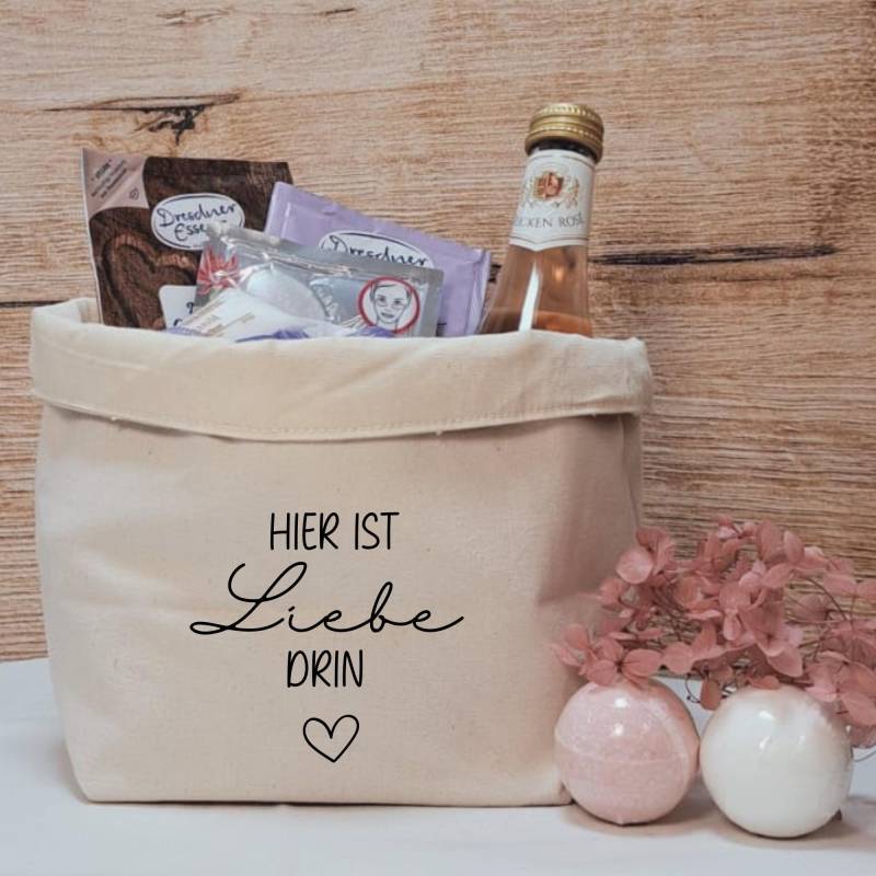 Geschenkkörbchen/Geschenkkorb Zum Selbstbefüllen "Hier Ist Liebe Drin" von Etsy - Dekozauberstueberl