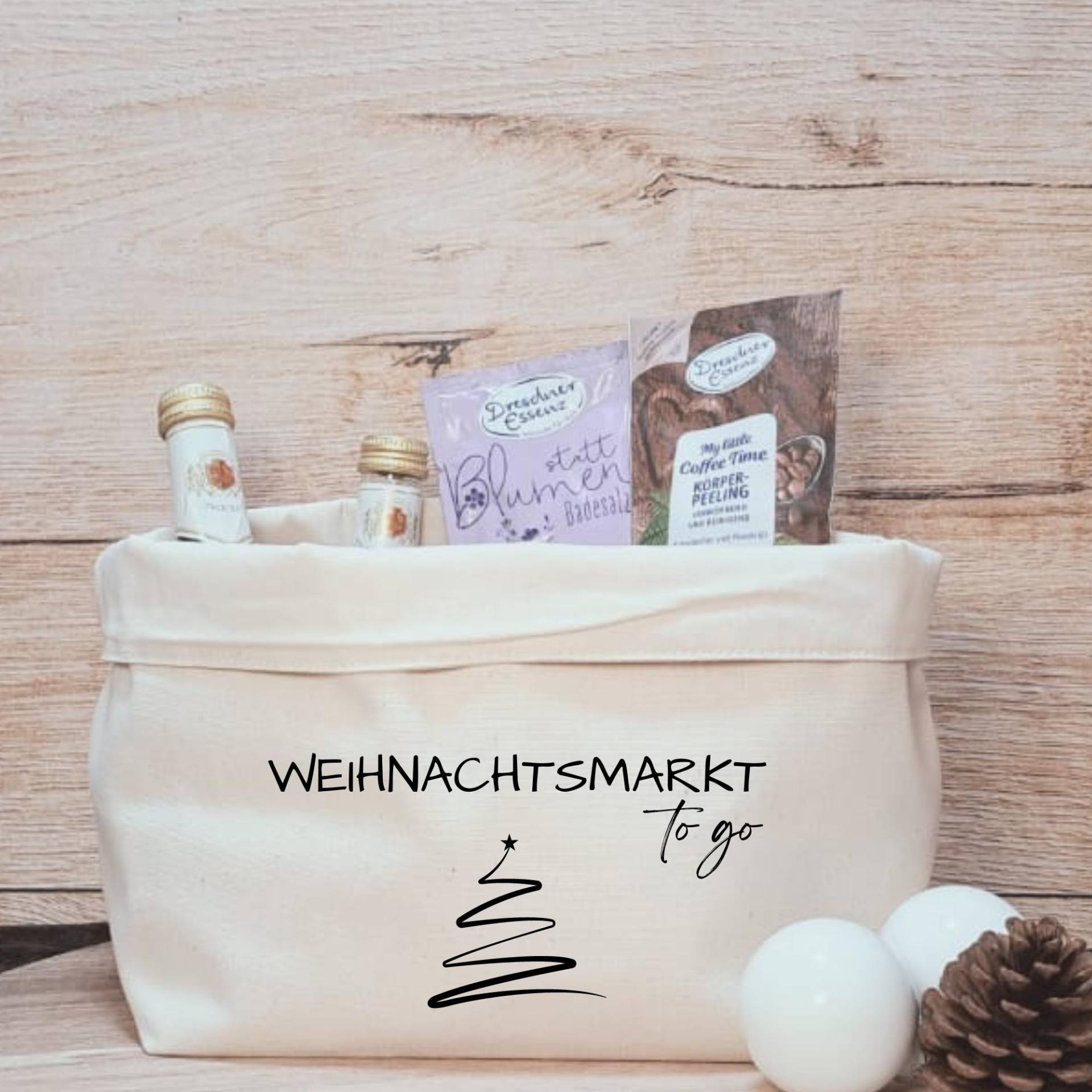 Geschenkkörbchen/Geschenkkorb Zum Selbstbefüllen "Weihnachtsmarkt To Go" von Etsy - liiebevollverschenkt