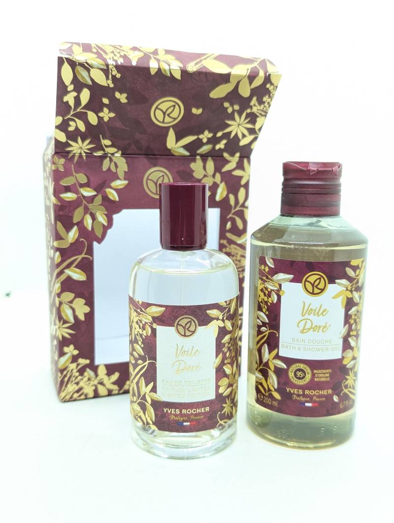 Yves Rocher Voile Doré Parfum Set | Eau De Toilette| Vaporisateur Spray 100 Ml Und 200Ml Duschgel Mit Original Box| Limited Edition von Etsy - DerAusstatter