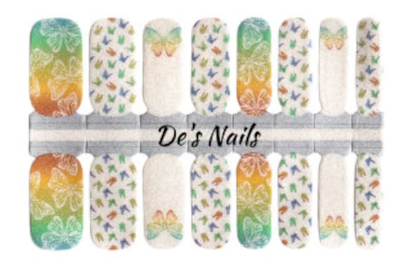 Schmetterling Perle Nagellack Wraps von Etsy - DesNailsandMore