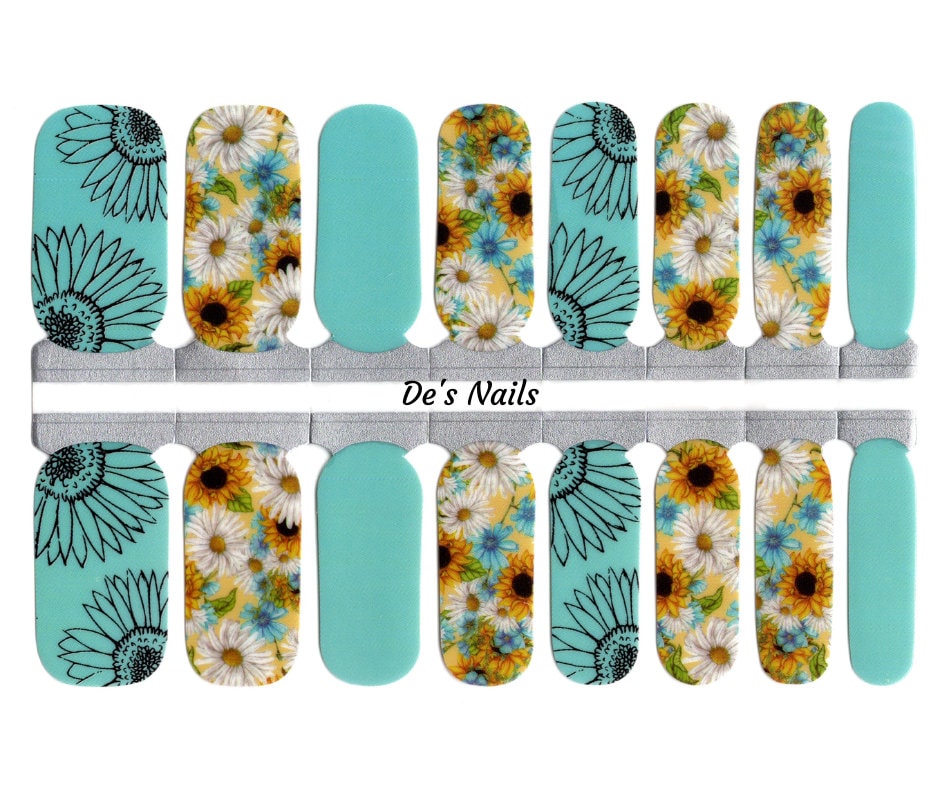 Sunflower Power Nagellack Wraps von Etsy - DesNailsandMore