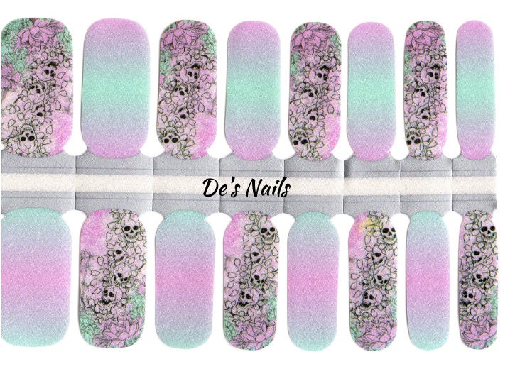 Totenkopf Candy Nagellack Wraps von Etsy - DesNailsandMore