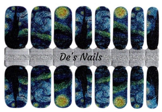 sternenklare Nacht Nagellack Wraps von Etsy - DesNailsandMore