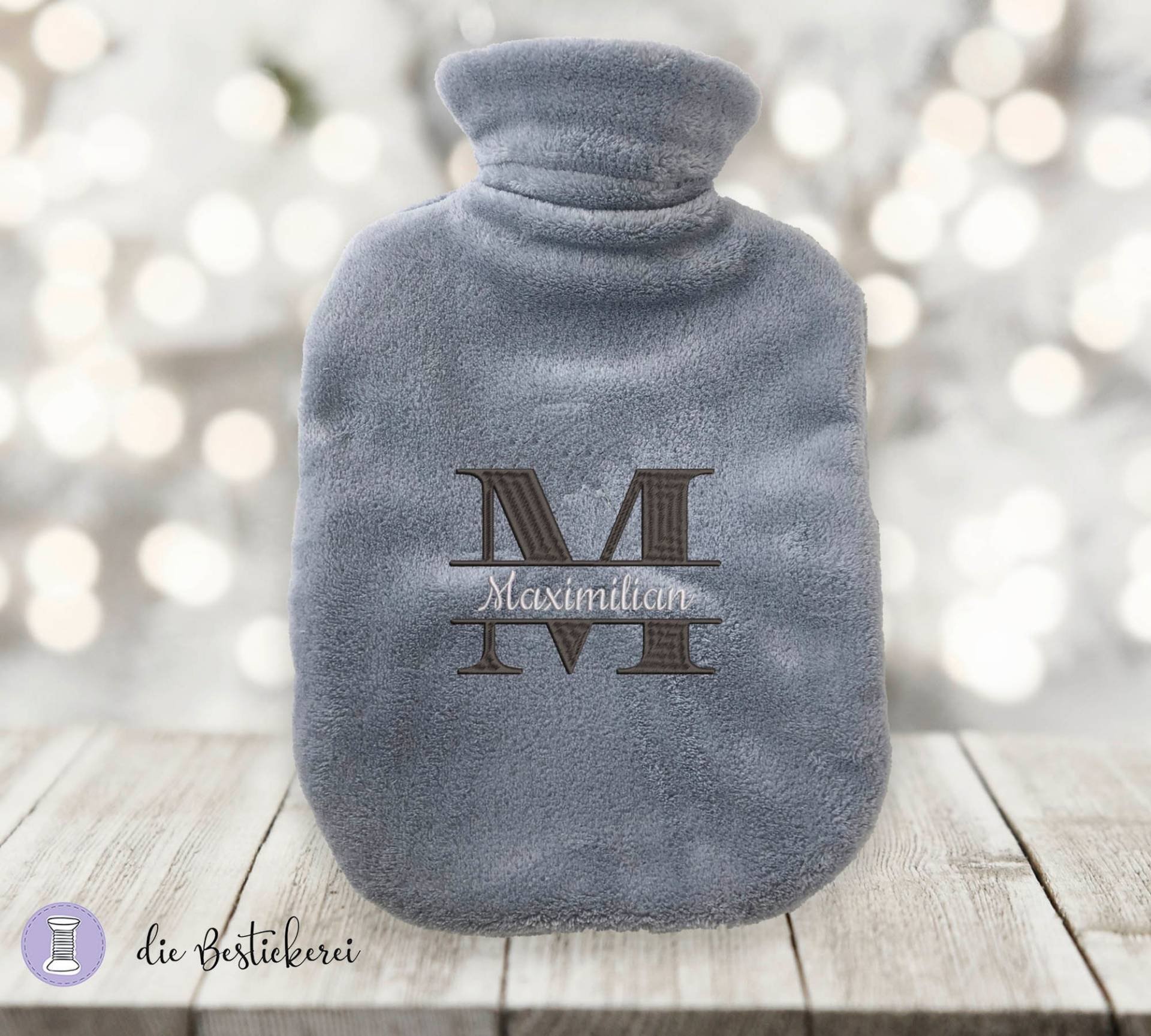 Wärmflaschenbezug Mit Initial Und Namen Bestickt | Personalisierter von Etsy - DieBestickerei