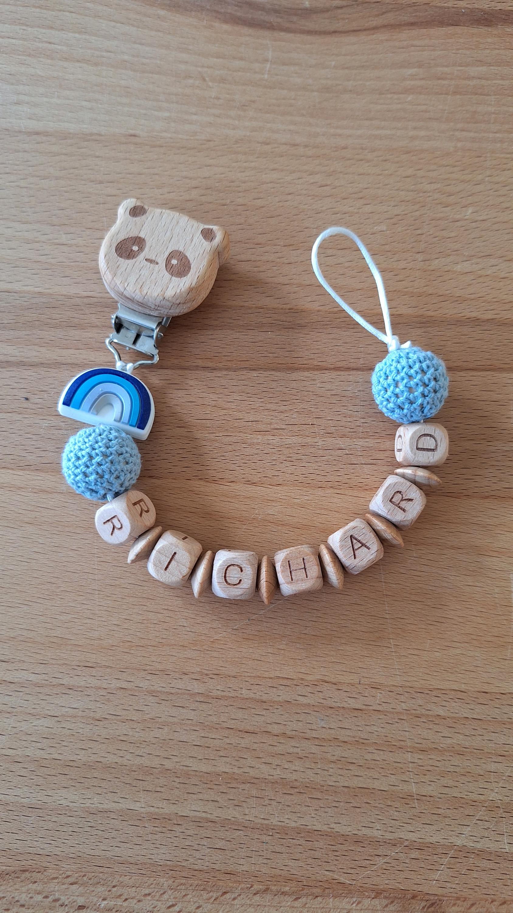 Personalisierte Schnullerkette Mit Namen - Handgefertigtes Babygeschenk Zur Geburt Oder Taufe von Etsy - DieRappelkiste