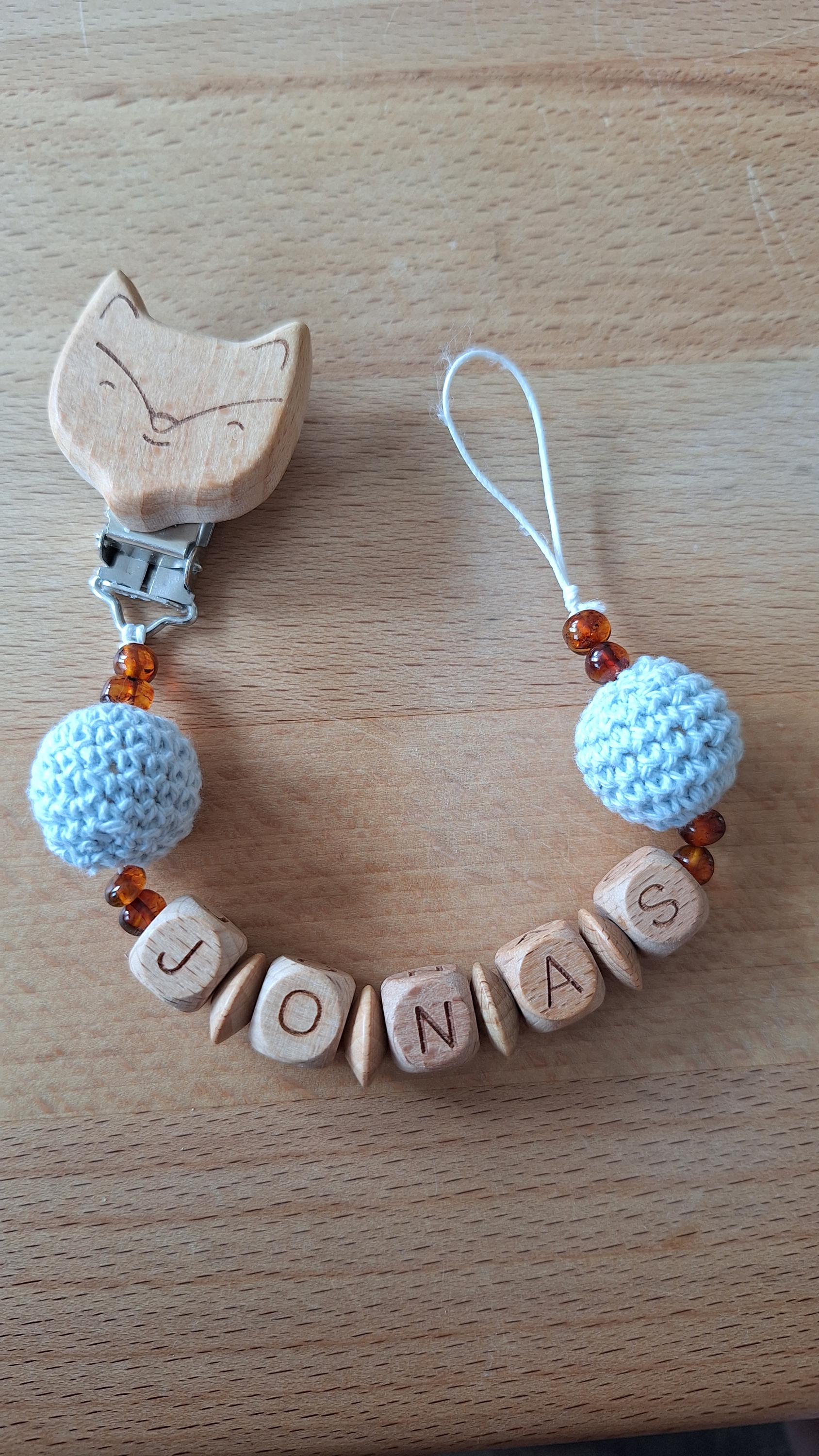 Schnullerkette Mit Bernstein - Personalisiert Namen; Schönes Geschenk Zur Geburt, Taufe. Edelstein, Perlen; Junge, Mädchen von Etsy - DieRappelkiste