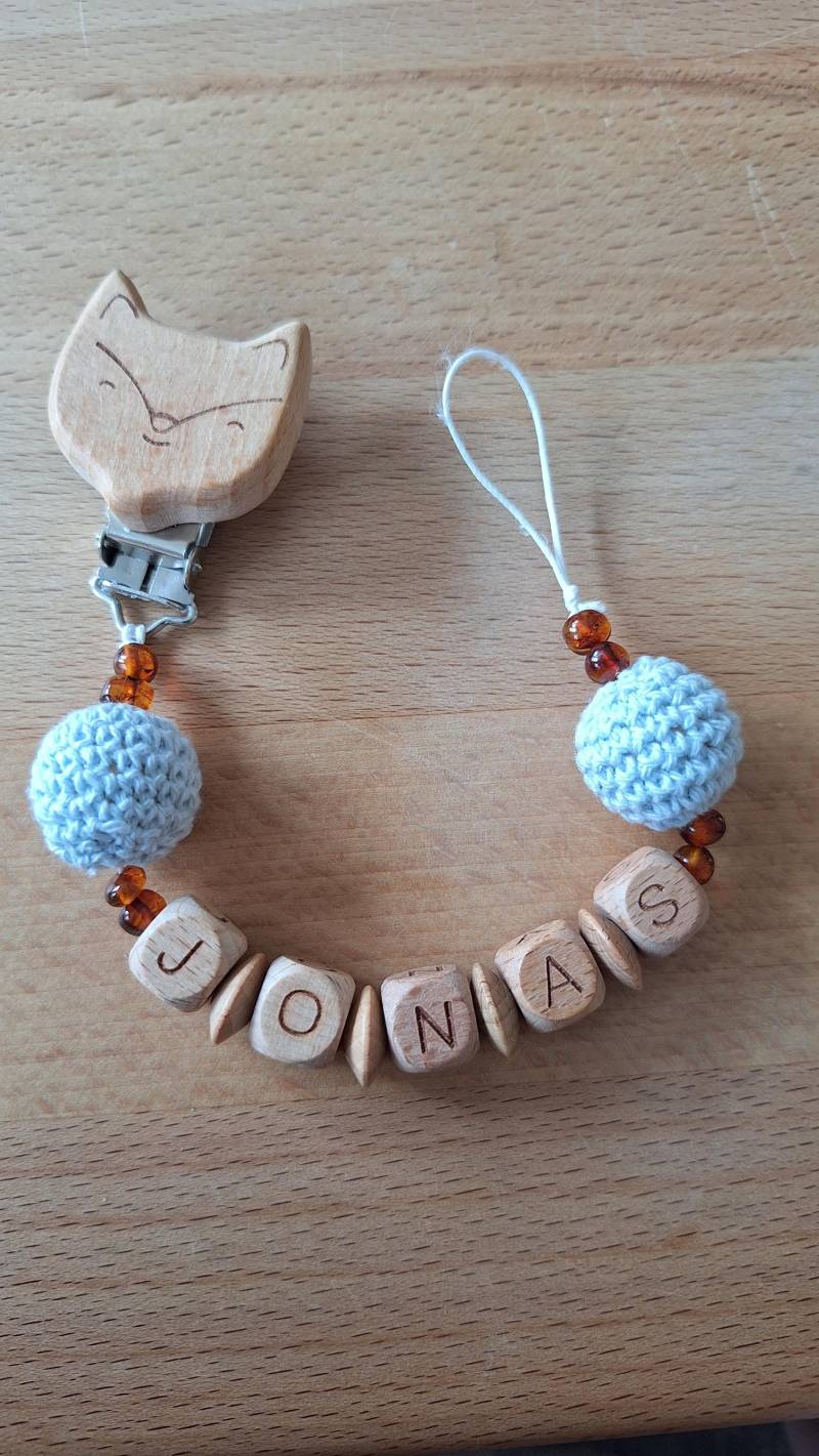 Schnullerkette Mit Bernstein - Personalisiert Namen; Schönes Geschenk Zur Geburt, Taufe. Edelstein, Perlen; Junge, Mädchen von Etsy - DieRappelkiste