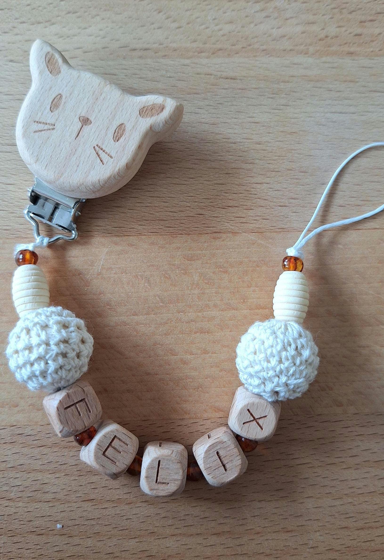 Schnullerkette Mit Bernstein - Personalisiert Namen; Schönes Geschenk Zur Geburt, Taufe. Junge, Mädchen; Erstaustattung von Etsy - DieRappelkiste