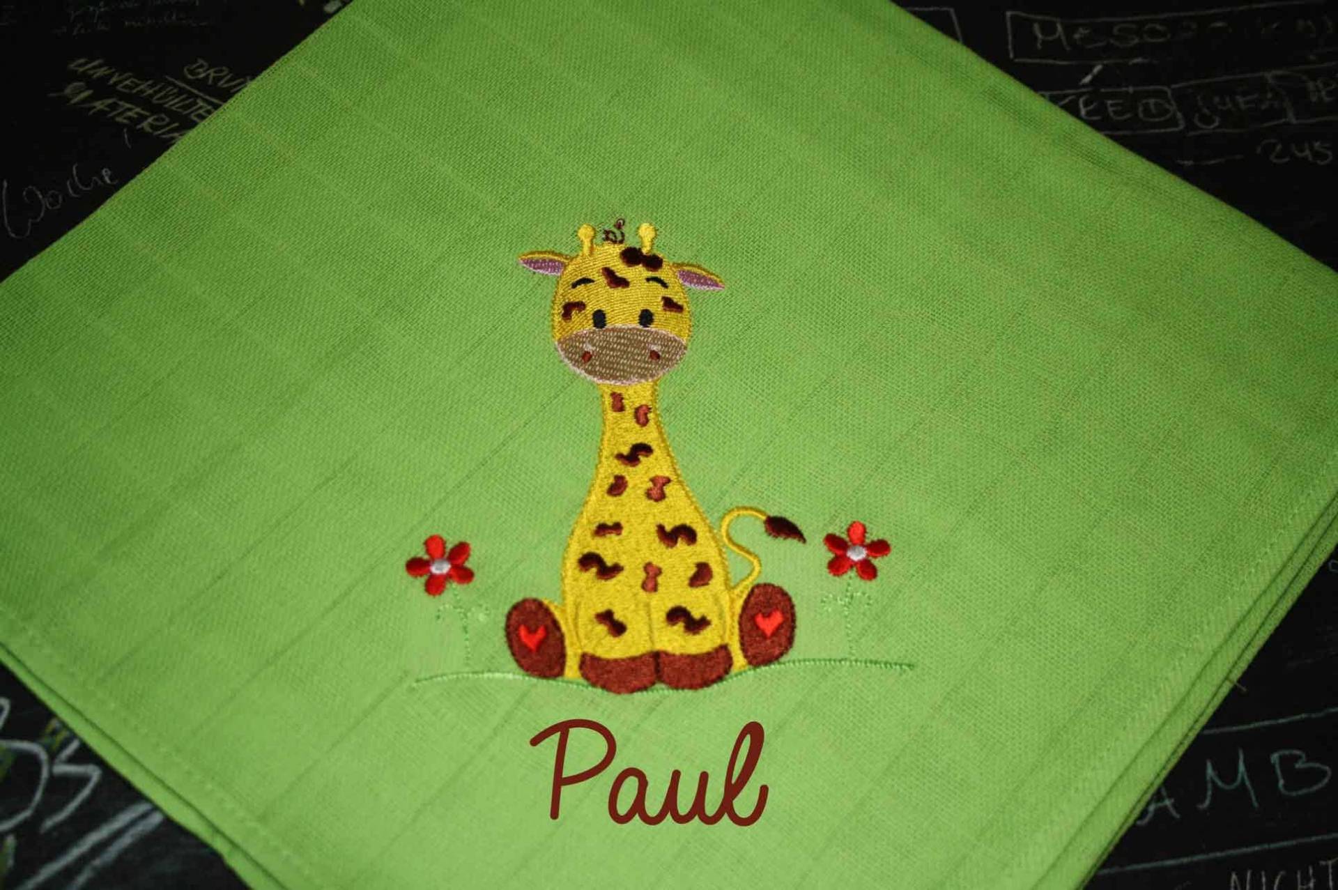 Mullwindel Spucktuch Giraffe Mit Namen W270 von Etsy - DieWichtelstickerei