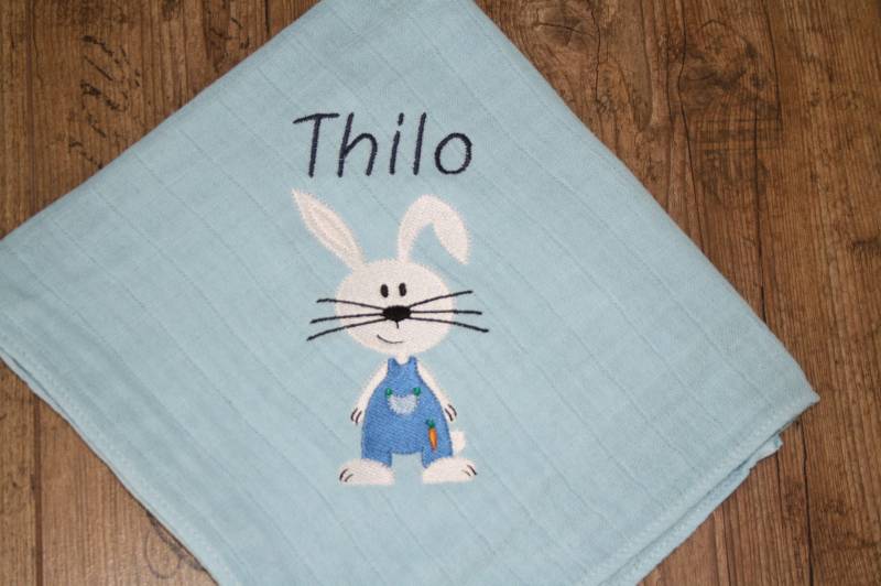 Mullwindel Spucktuch Hase Häschen Blau Mit Namen W265 von Etsy - DieWichtelstickerei