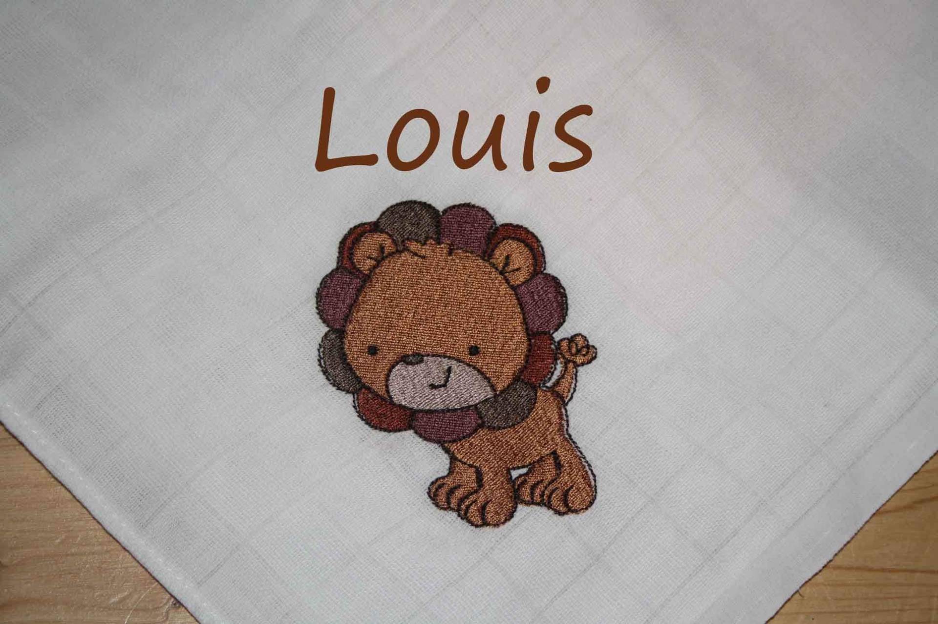 Mullwindel Spucktuch Löwe Bc Mit Namen W317 Mullwindel Spucktuch Löwe Bc Mit Namen W317 von Etsy - DieWichtelstickerei