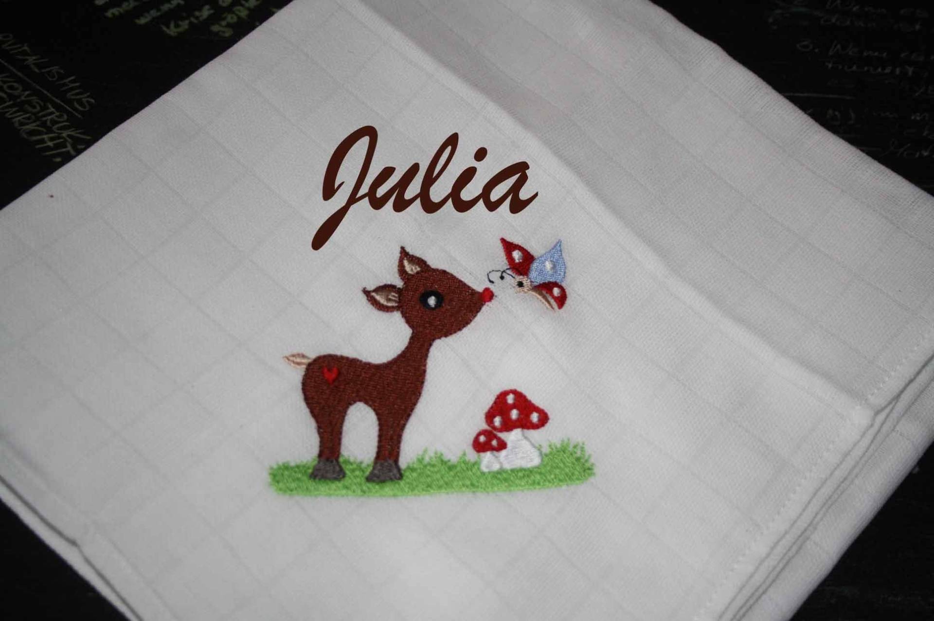 Mullwindel Spucktuch Reh Schmetterling Mit Namen W261 Mullwindel Spucktuch Reh Schmetterling Mit Namen W261 von Etsy - DieWichtelstickerei