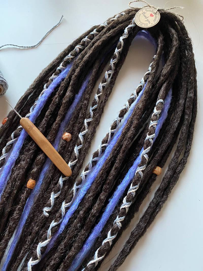 Warme Braune Dreadlocks Mit Violetten Akzenten/Gehäkelte von Etsy - DrDreadShop