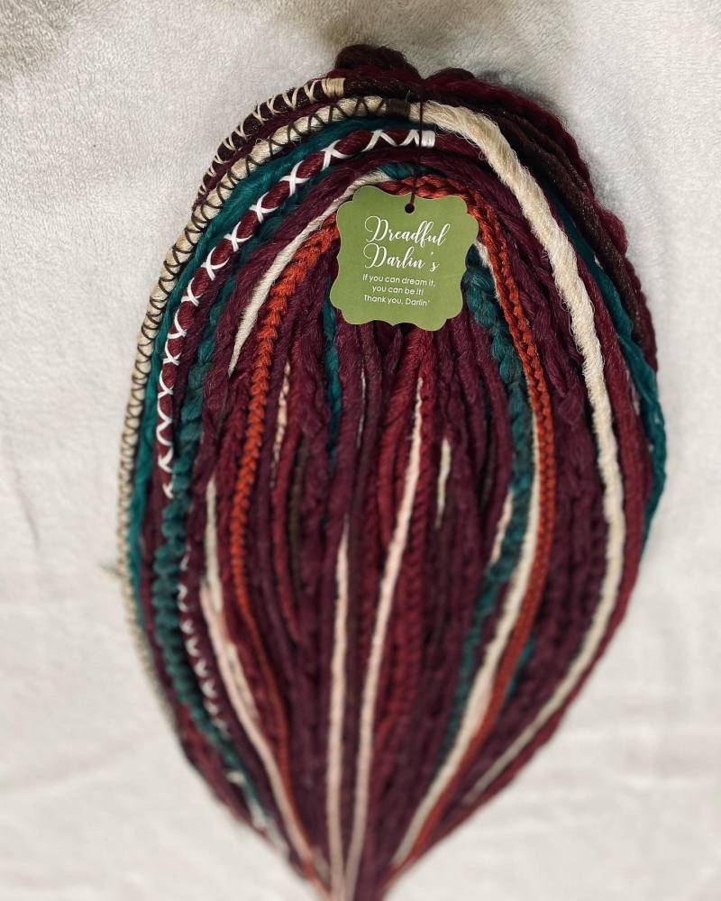 Schwarzer Kirsch Merlot. Weinrotes Wikinger Set. | Volles Set = 50 Doppelendige Dreadlocks Dreadlock-Erweiterungen. Faux Dreads. Wählen Sie Ihre von Etsy - DreadfulDarlins