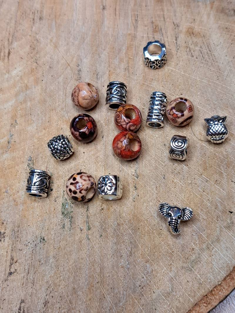 Set 15 Dreadperlen Holz Und Metall Dreadschmuck von Etsy - Dreads4youShop