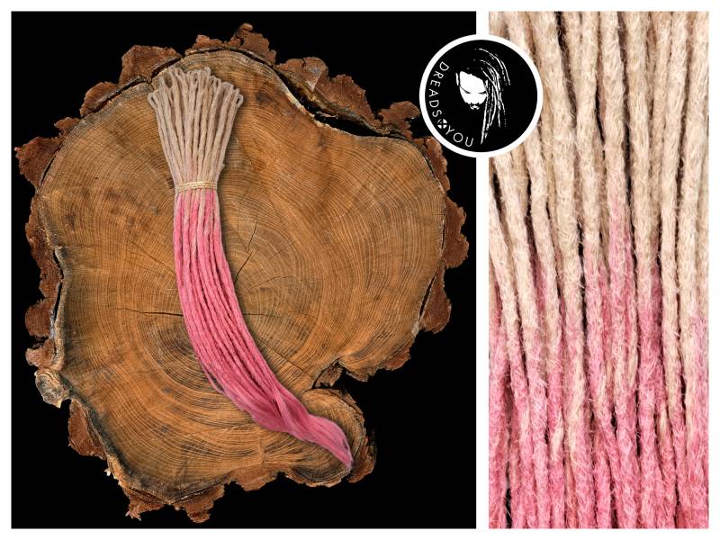 Sonderpreis Dreadlock Extensions Lichtblond Zu Rosa Ombre 35-40cm Ø 4-6mm Single Endet Europ. Echthaar Zum Einflechten von Etsy - Dreads4youShop