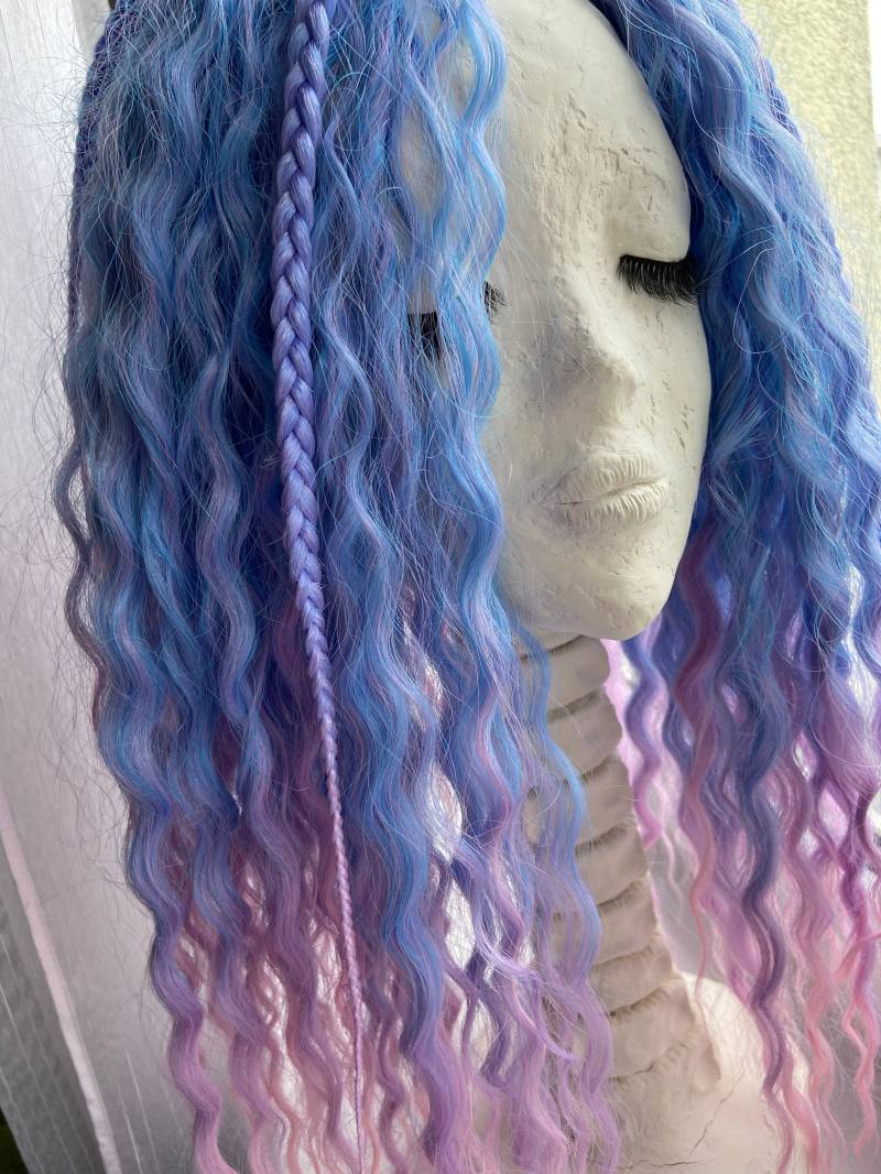 Set Der Dreads Und Zöpfe, Lavendel Rosa Ombre, Curly Dreads, De Mix von Etsy - DreadsByDAP