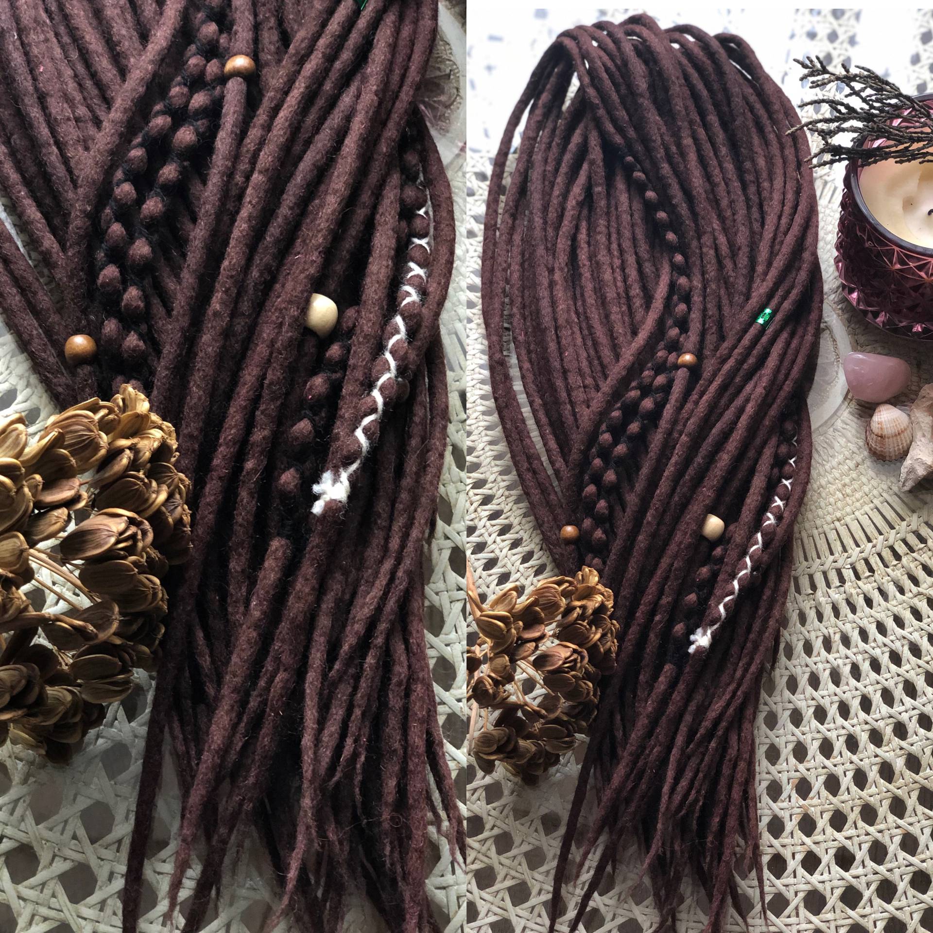 Dunkelbraune "'milchschokolade'' Wolle Doppelendige Single Endend Dreads Merino Dreadlocks von Etsy - DreadsByHolly