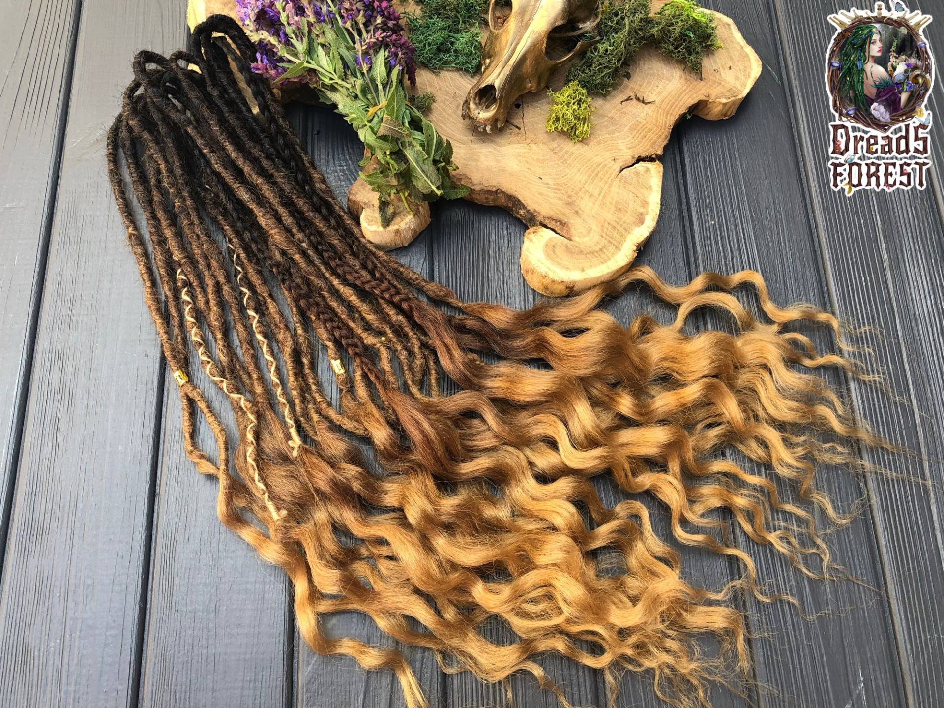 Bohemian Soft Curl Extensions Natürlicher Look Synthetisch Schwarz Braun Sahara Blond Dunkelblond Ombre Dreads Haarverlängerungen Dreadlocks Boho von Etsy - DreadsForest