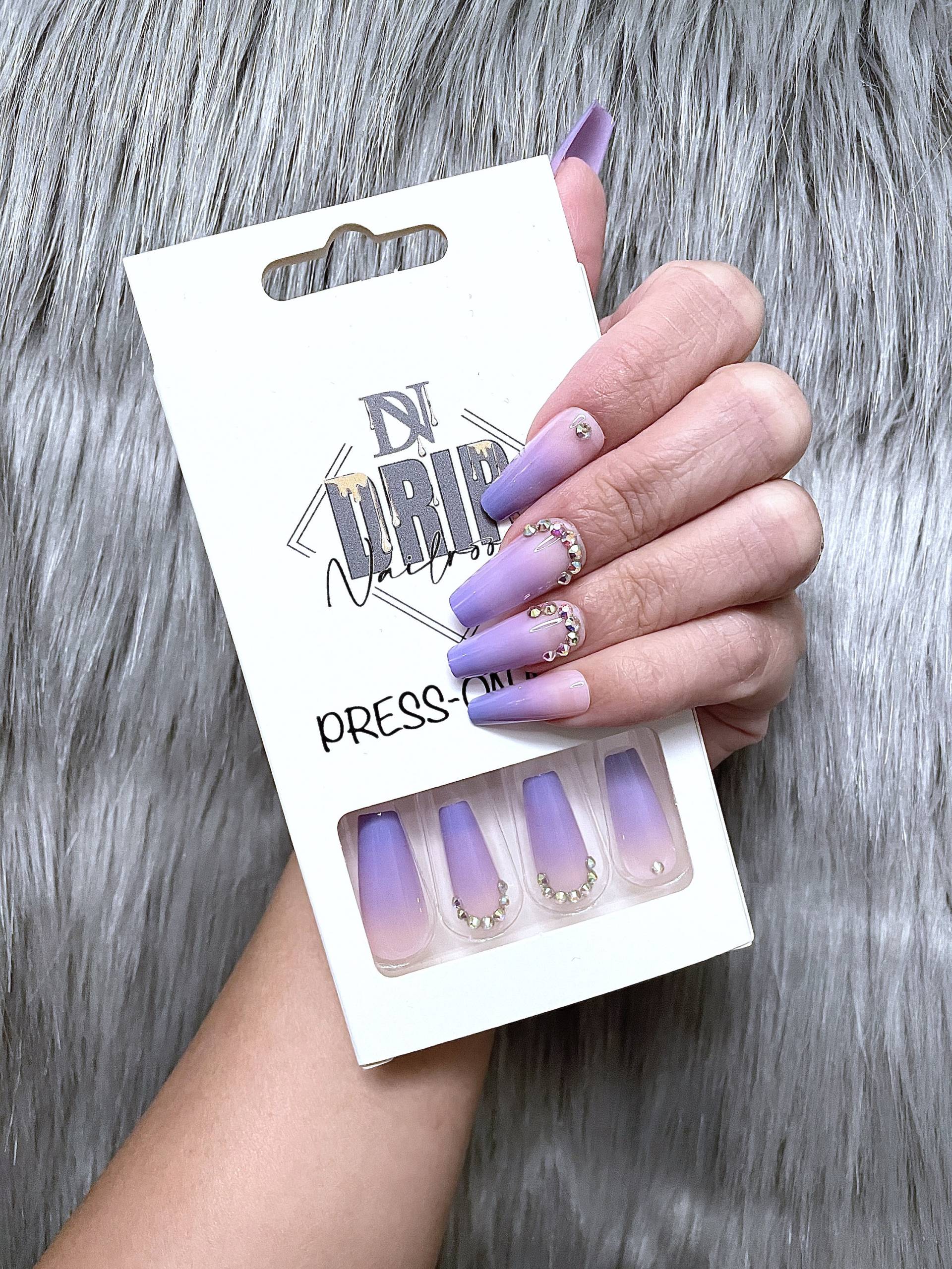 Lila Ombre Nägel von Etsy - DripNailroom