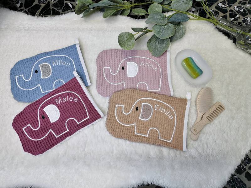 Waschlappen Baby Personalisiert, Wärmekissen Baby, Elefanten, Kinder, Mit Name von Etsy - ElariHandmadeDesign