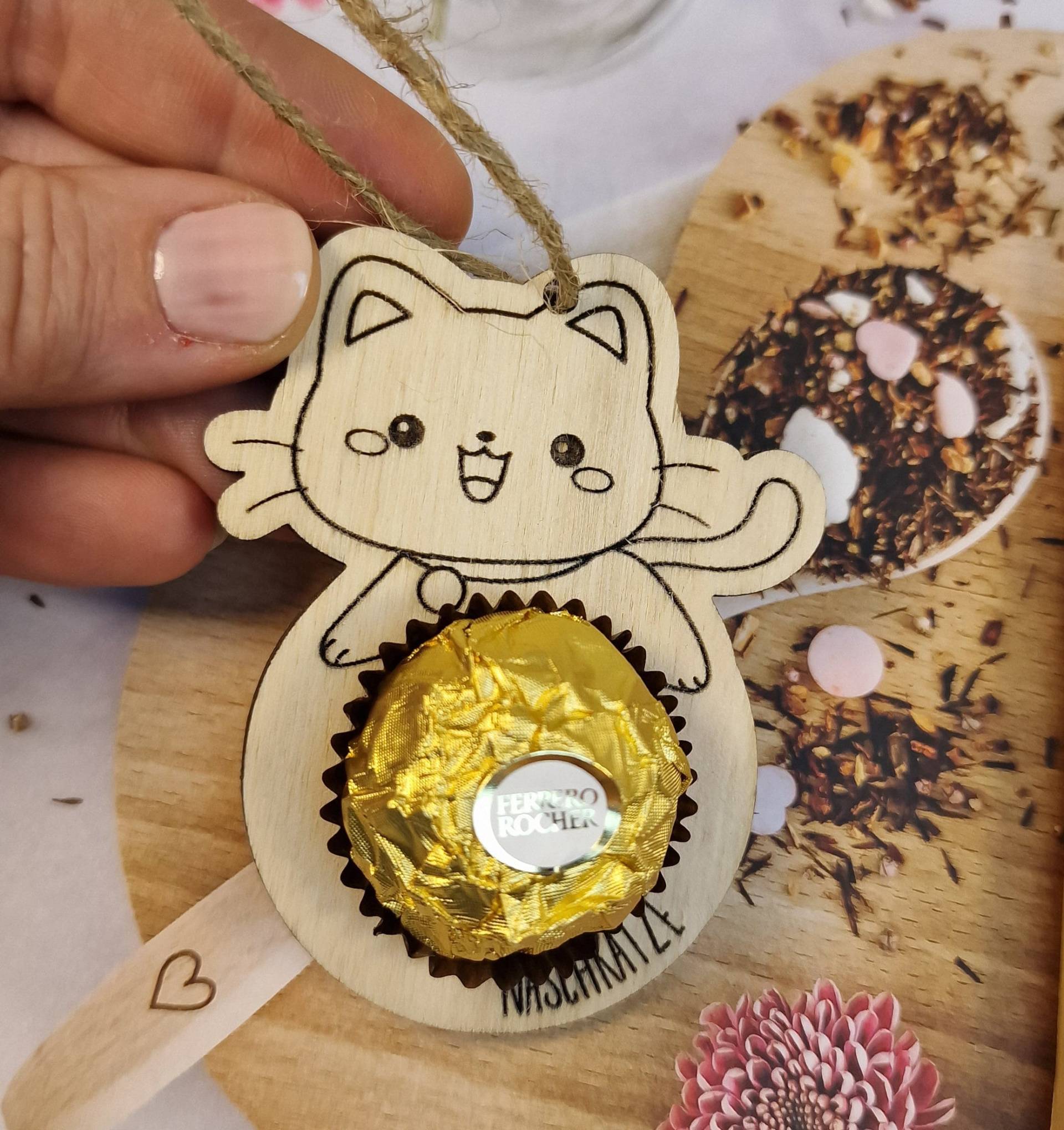 Süßes Giveaway Für Rocher Kugeln Mitbringsel Kleine Geschenke Katze Naschkatze von Etsy - ElasGeschenke