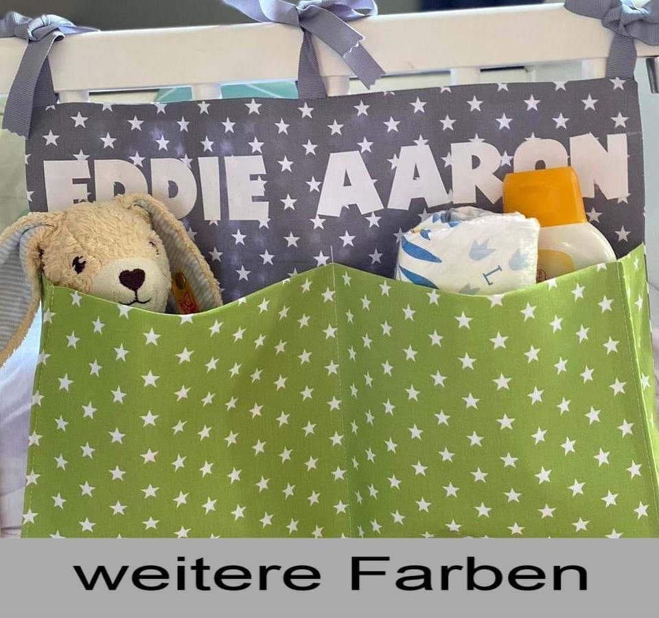 Babybetttasche Mit Namen Personalisiertes Geschenk Zur Taufe Geburt Deko Für Babyzimmer von Etsy - ElenasAtelier