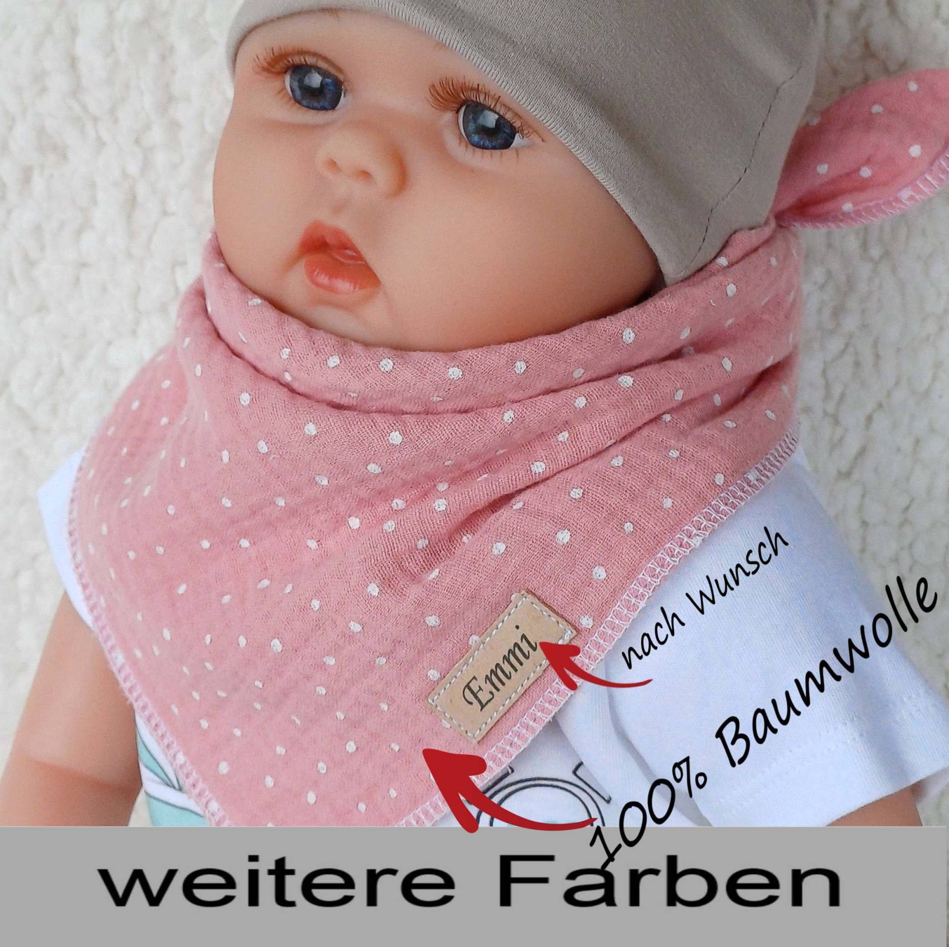 Babytuch Personalisiert in Altrosa von Etsy - ElenasAtelier