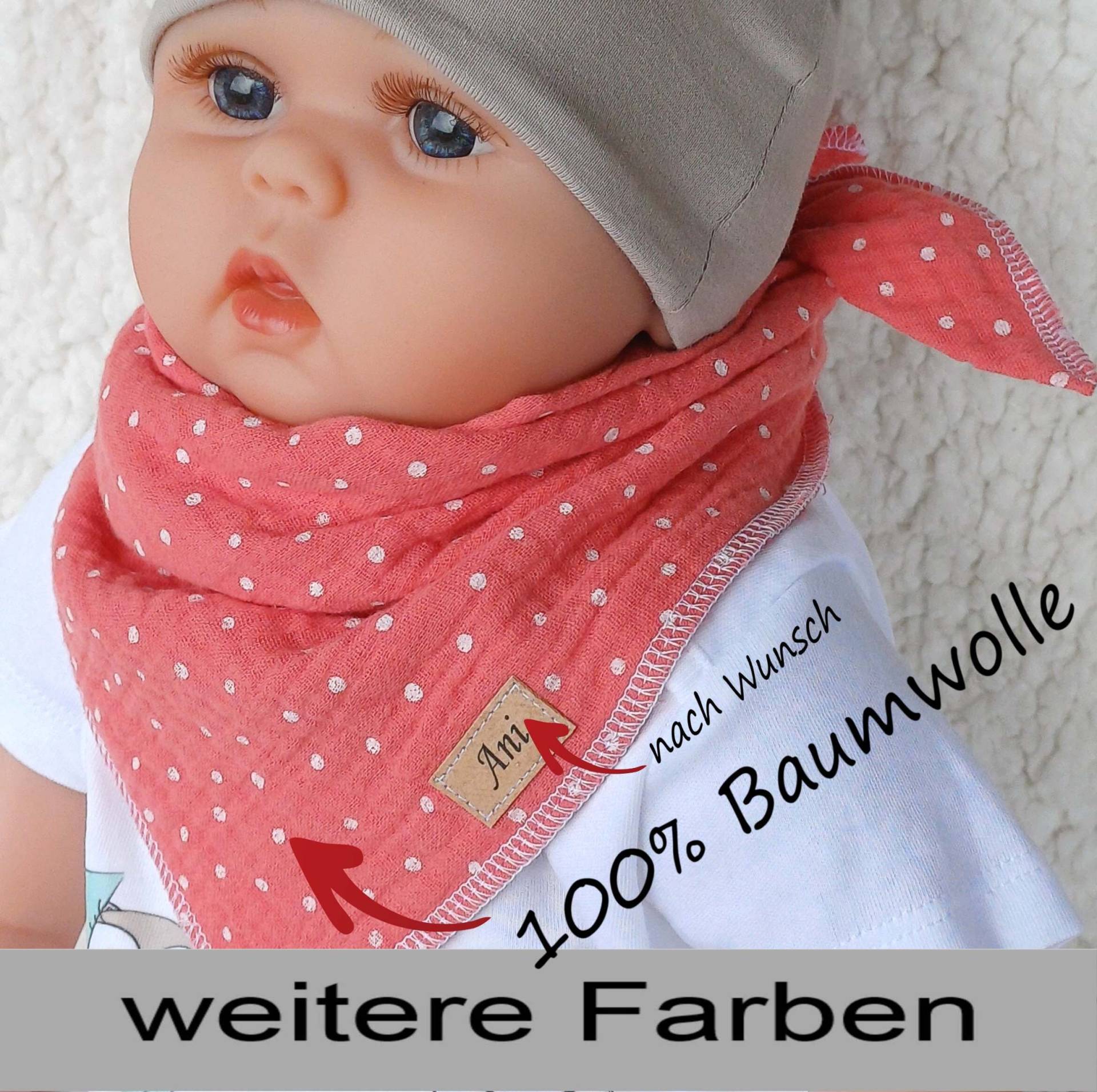 Schnuffeltuch Mit Namen, Babysommertuch in Korall von Etsy - ElenasAtelier