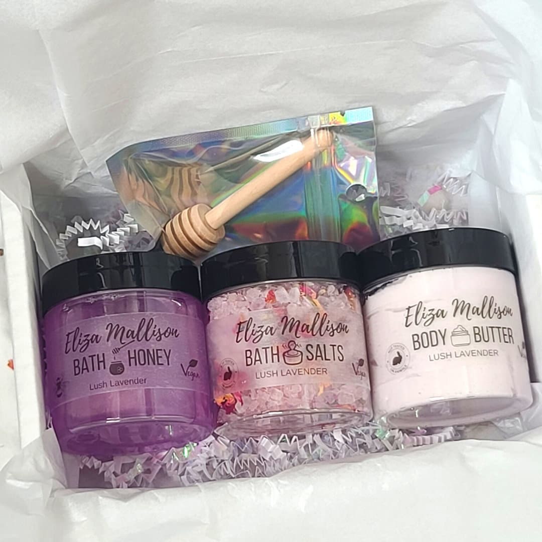 Lush Lavender Vegan Home Spa Geschenkbox | Phthalatfrei Geschenkkorb Muttertagsgeschenk Brautjungfern Braut Geburtstag Luxus von Etsy - ElizaMallison