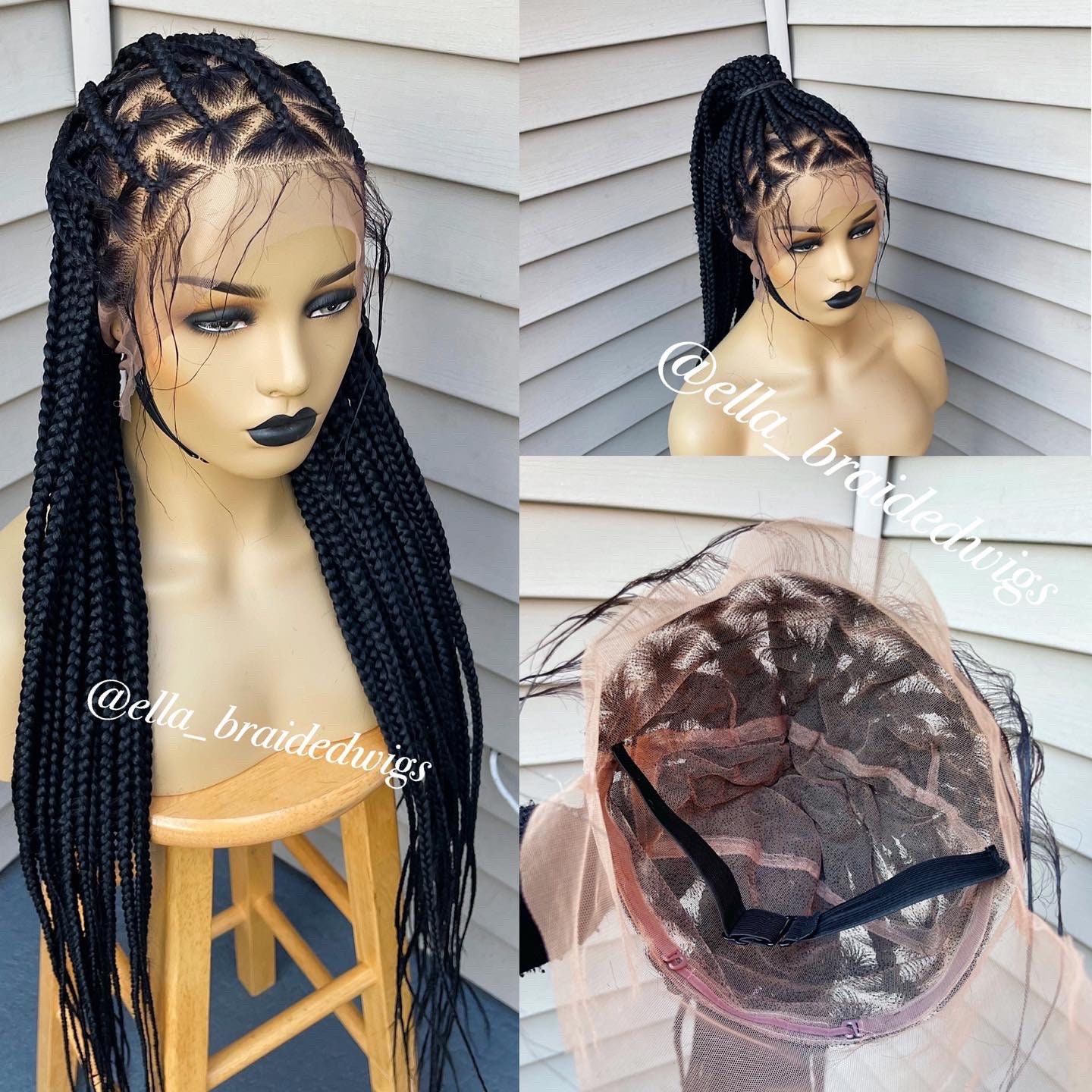 Knotenlose Geflochtene Perücke Für Schwarze Frauen Box Braided Leidenschaft Twists Faux Locs Soft Braids von Etsy - Ellasbraidedwigs