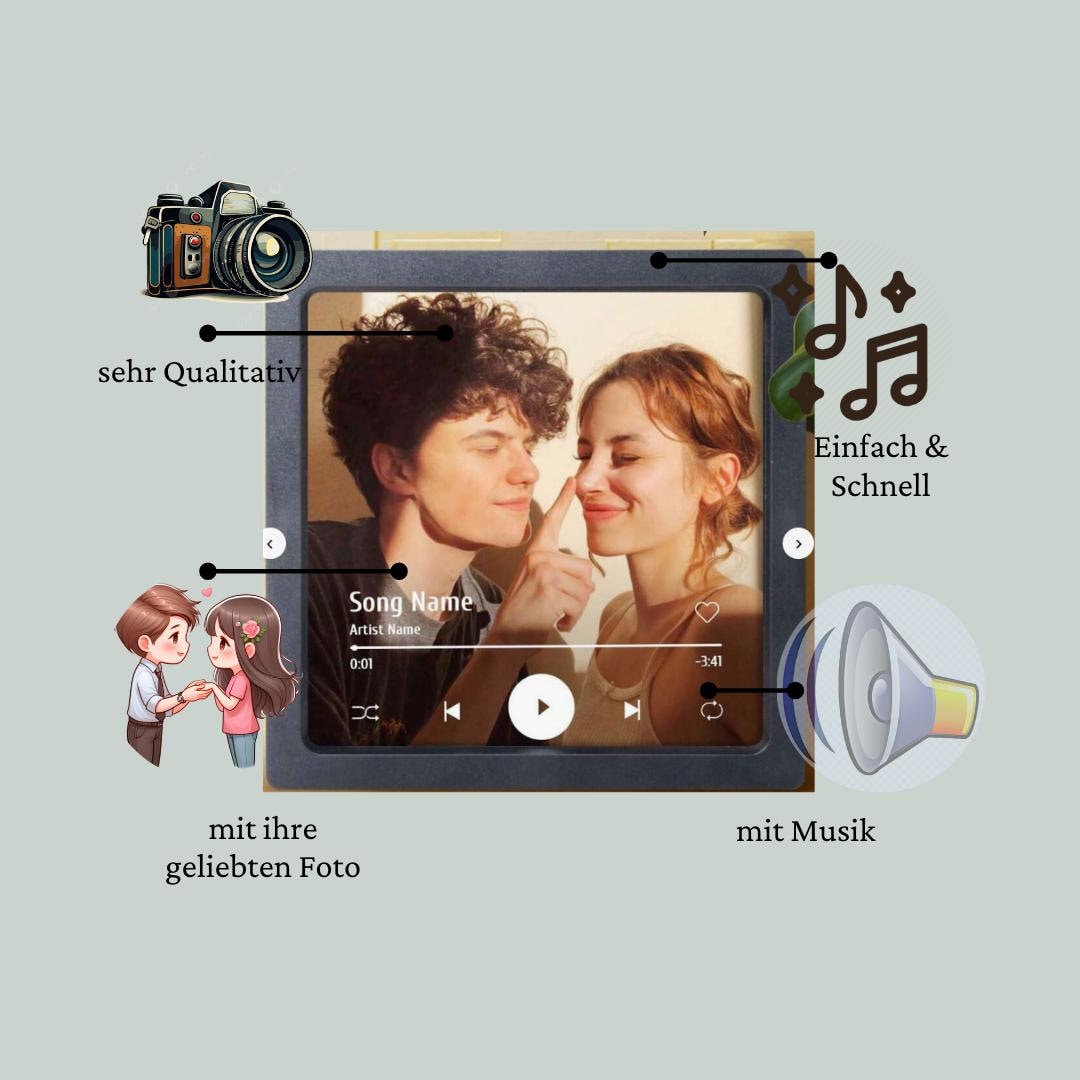 Personalisiertes Musik-Album Magnet Mit Foto & Song - Individuell Gestaltbarer Jahres- Oder Valentinstag Geschenk von Etsy - Elmionce