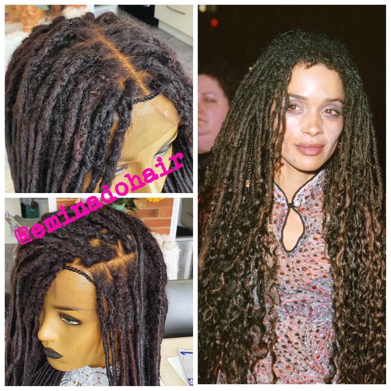 Geflochtene Perücke Lisa Bonnet Natürlich Aussehende Loks, Dreadlocks, Geflochtene Perücke, Volle Spitze von Etsy - EminadoHair