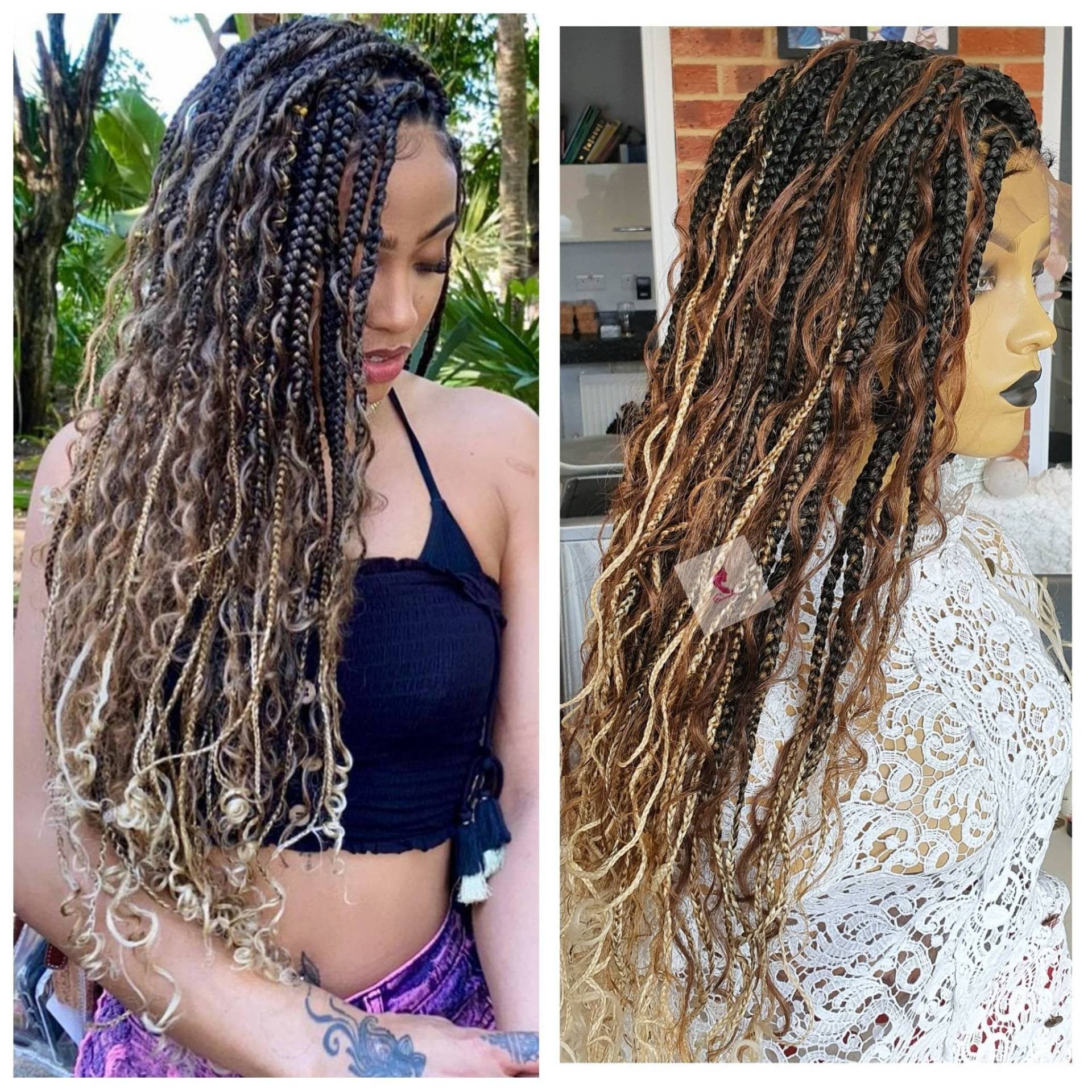 Knotenlose Geflochtene Perücke Für Schwarze Frauen Geschenk Volle Spitze Vorne Cornrow Perücken Dreadlock Faux Loc Twist Box Zopf Ombre Mischung von Etsy - EminadoHair