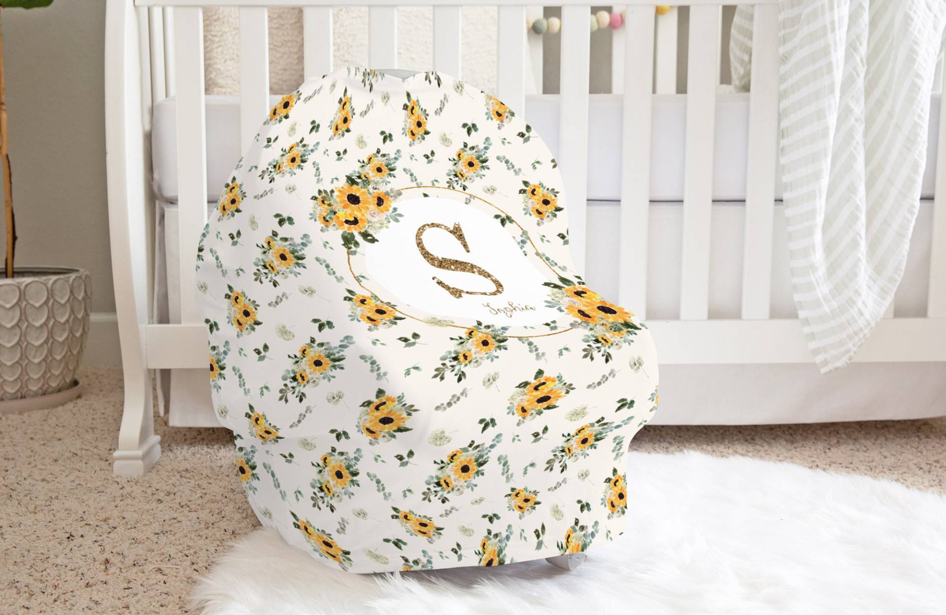 Sonnenblumen Personalisierter Blumen-Autositzbezug, Baby-Autositzbezug, Geschenk Für Neue Mama, Stillbezug, Stillbezug von Etsy - EmpoweringDecor