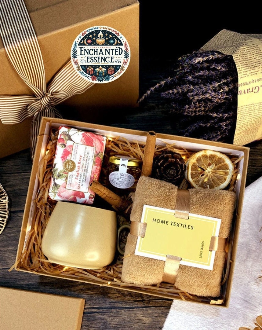 Bade-Geschenkbox, Aromatherapie-Set Mit Seife, Kerze Und Süßigkeiten, Perfekt Für Sie von Etsy - EnchantedEssenceInc