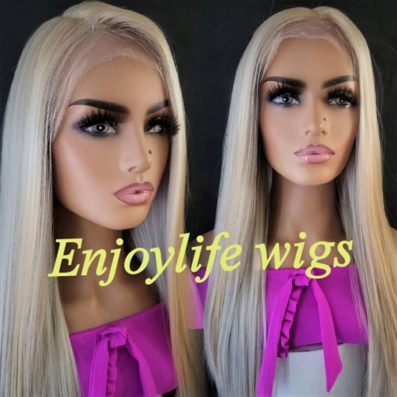 Blonde H.d Balayage Mit Goldenem Highlight Kiss Lace Front Perücke von Etsy - Enjoylifewigs