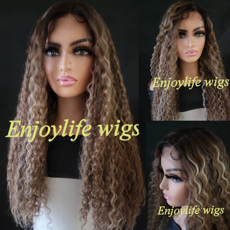 Braun Blonde Hervorgehobene Gewellte Spitze Vorne H.d Perücke von Etsy - Enjoylifewigs