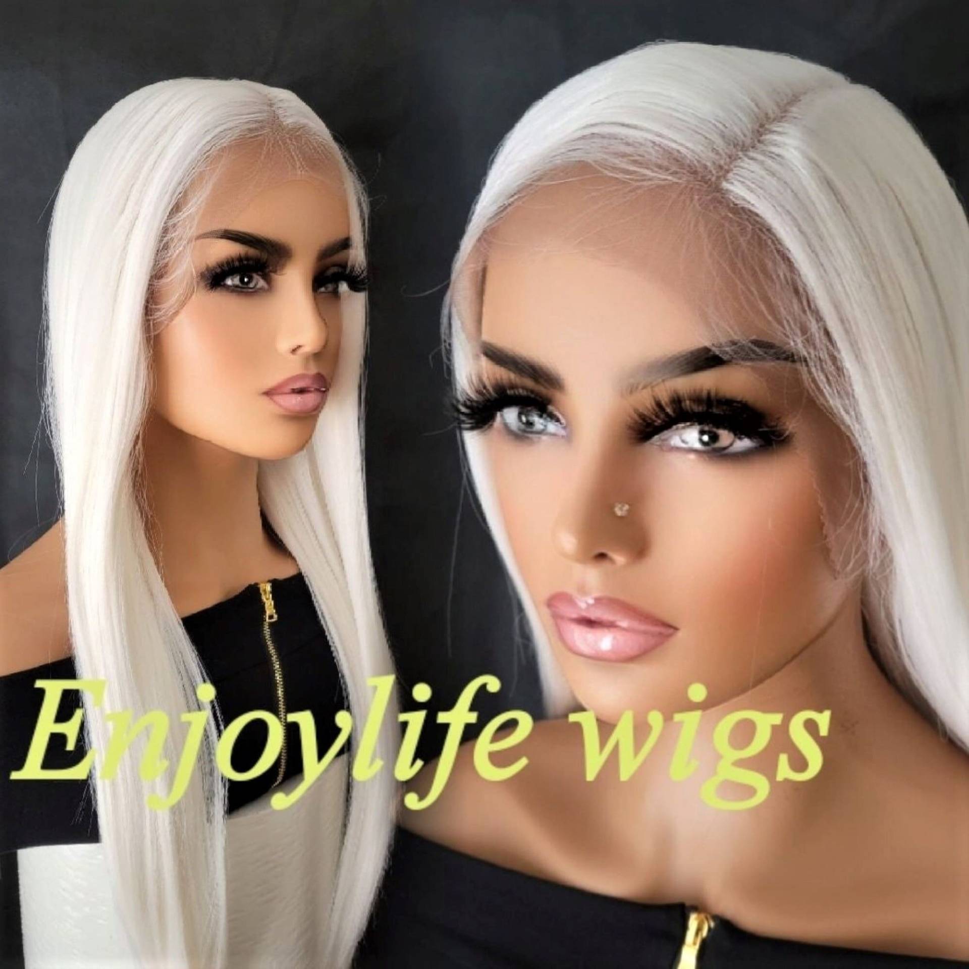 Platin Weiß Blonde H.d Balayage Knochen Gerade Spitzenfront Perücke von Etsy - Enjoylifewigs