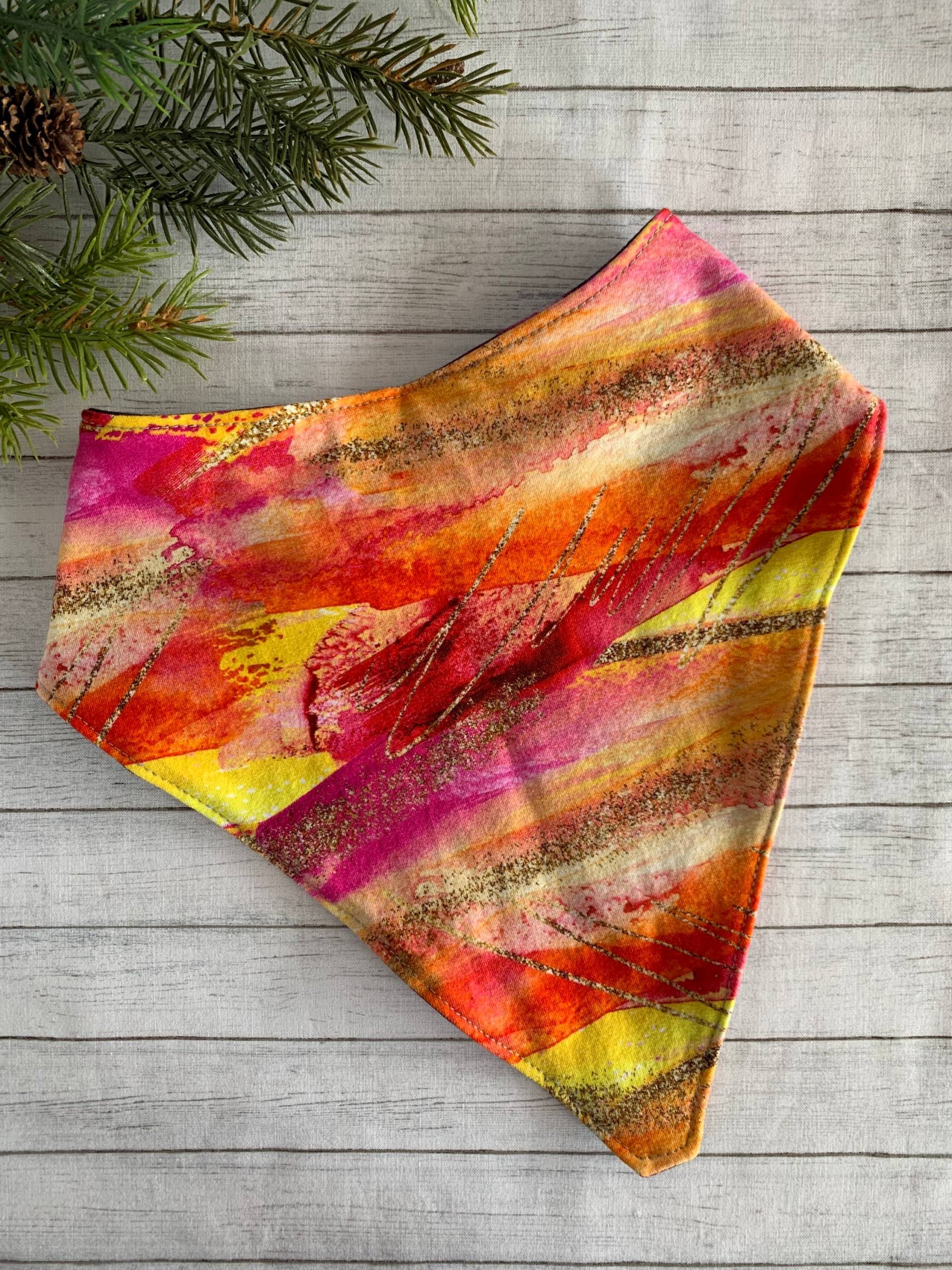 Teen Wasserdicht Bandana Lätzchen Erwachsene Würde Schal Herbst Pinselstriche Gold Gelb Orange Rosa Großes Mädchen Reversible Sabbern Besondere von Etsy - EspeciallyUniqueInc