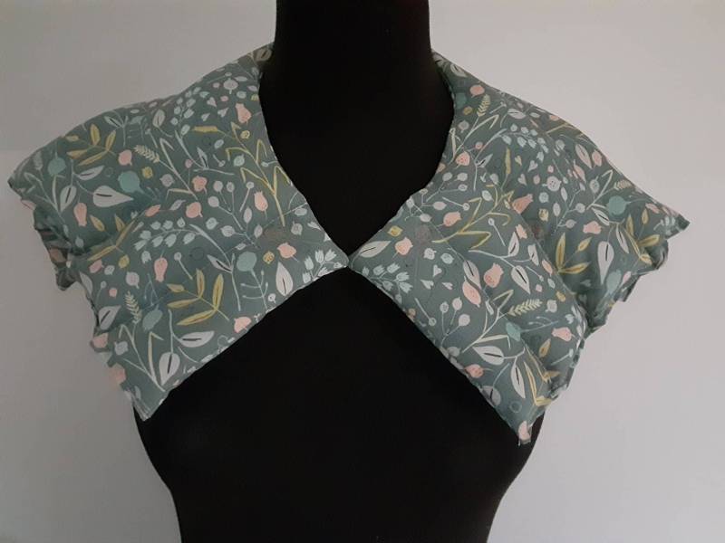 Wärmekissen, Beheizbare Hals-Schulter-Wrap, Mikrowellen-Heizkissen, Hot Pack Kaltkissen, Xl, Mit Oder Ohne Duft/Sage Green Floral von Etsy - Essiedesigns