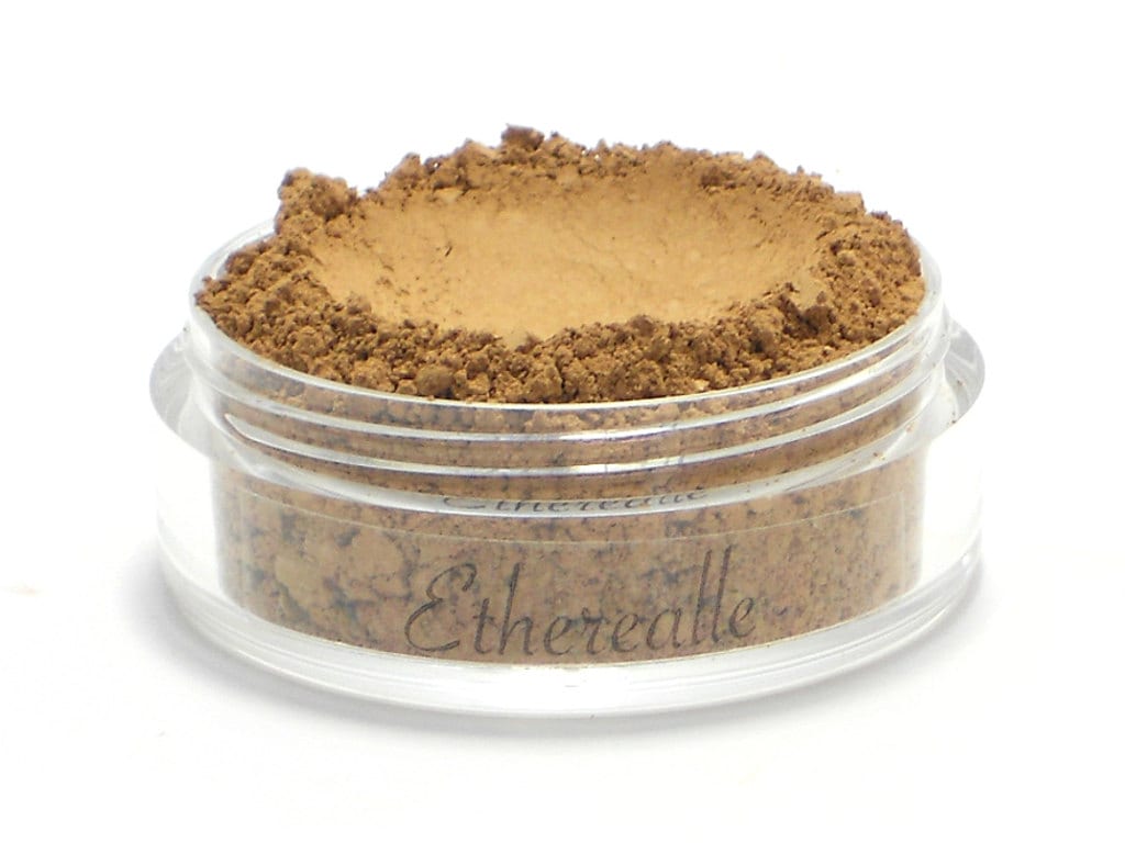 Vegan Mineral Powder Foundation - Zart "Cinnamon" | Mittel-Dunkler Farbton Mit Rosa Unterton Große Netz Wt 7G Jar von Etsy - Etherealle