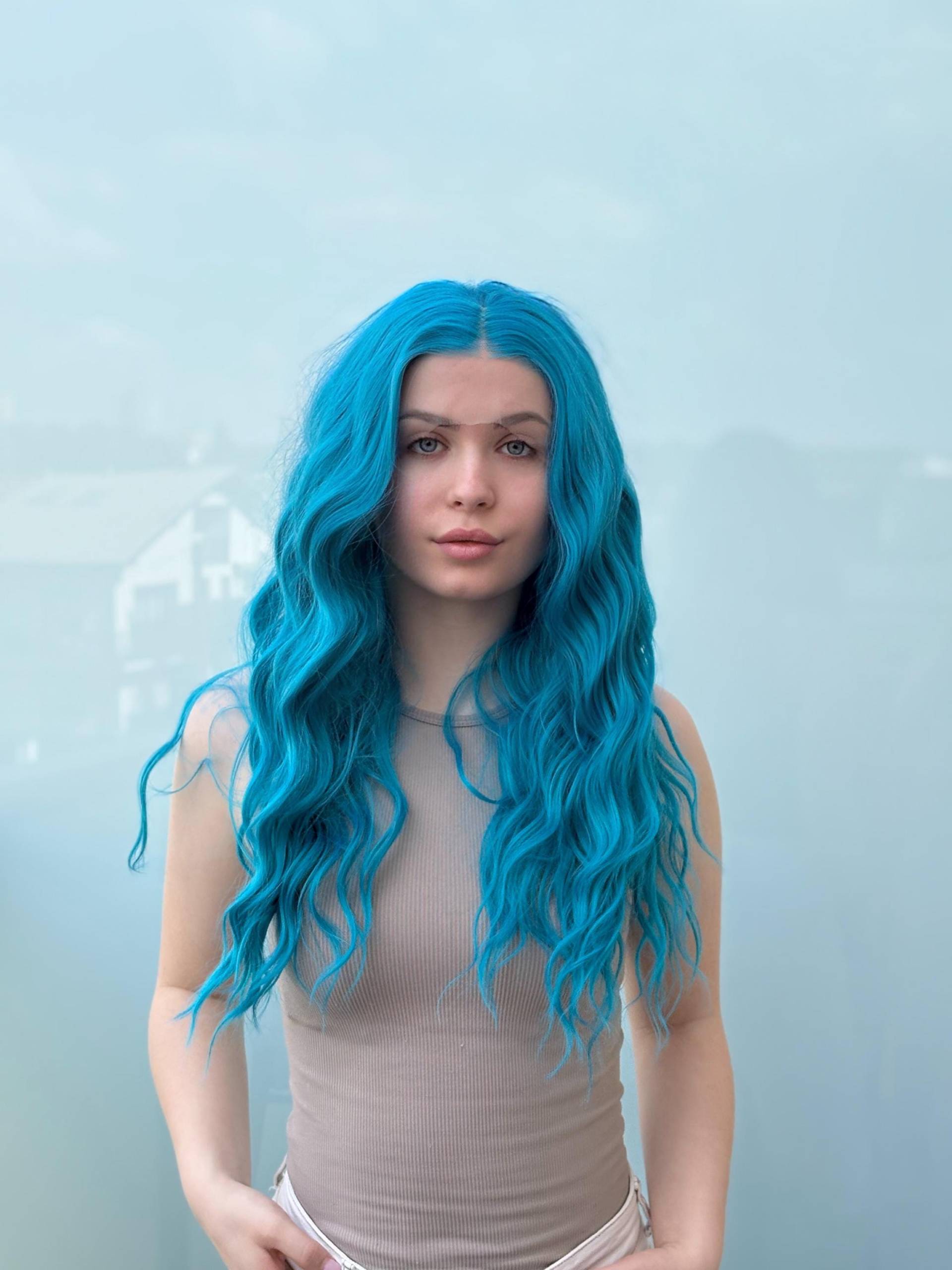 Blaue Spitze-Front-Perücken Perücken Gewellte Lange Perücke Halloween Cosplay Blaue Spitze-Front-Perücken Perücken Gewellte Lange Perücke Halloween Cosplay von Etsy - Evanesswigs