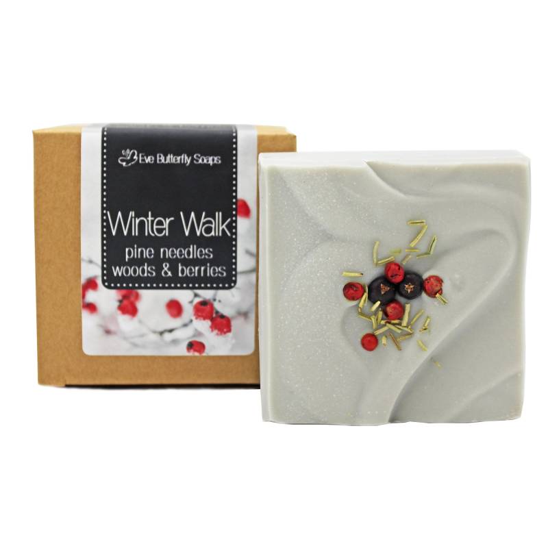 74.17 Eur/1 Kg Xmas Soap "Winter Walk" | Würzig-Frisch Nach Pinie, Hölzern, Tanne Und Einem Hauch Zimt & Piment von Etsy - EveButterflySoaps